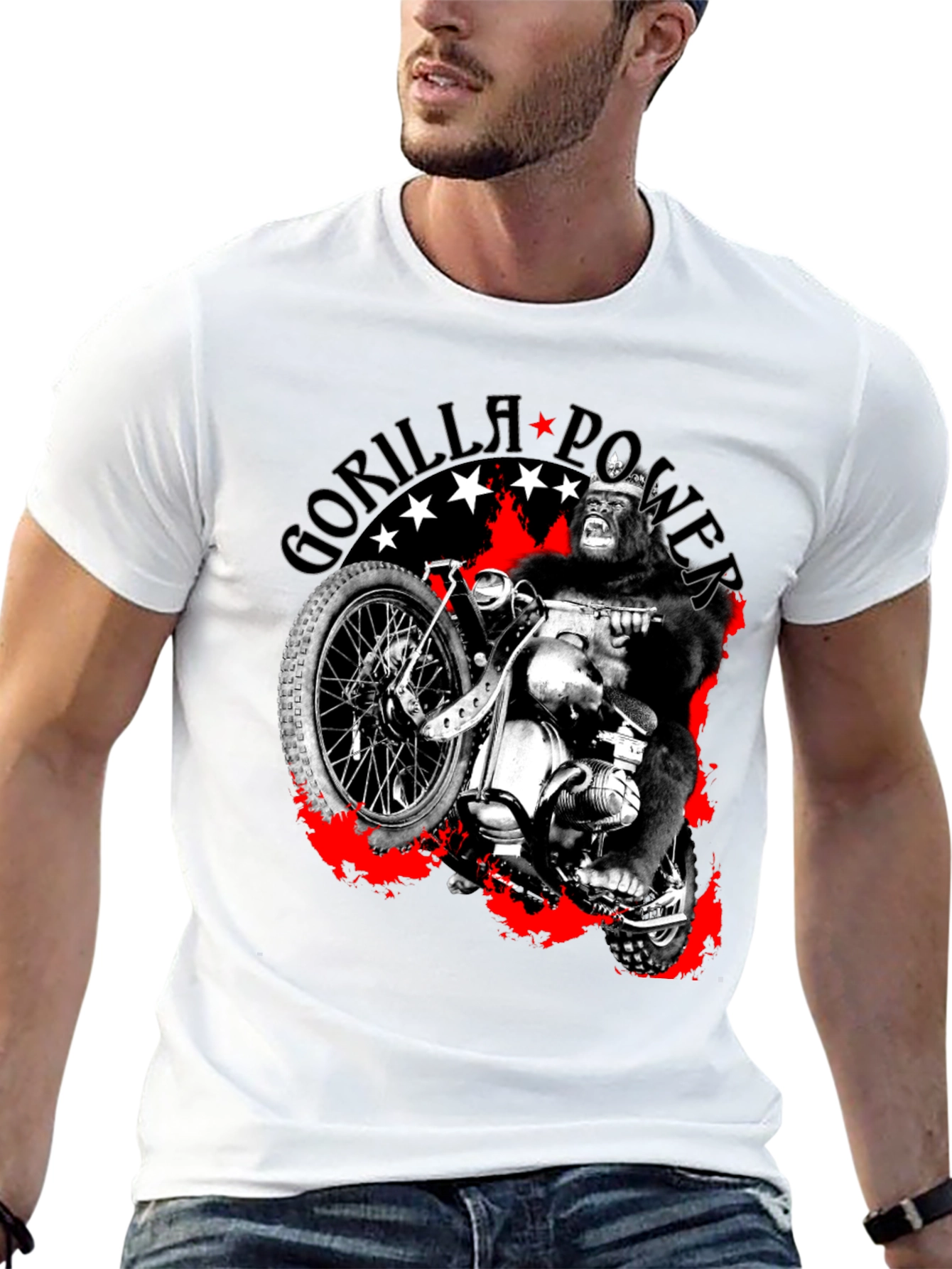 Gorilla Power Motorcycle Graphic T-Shirt