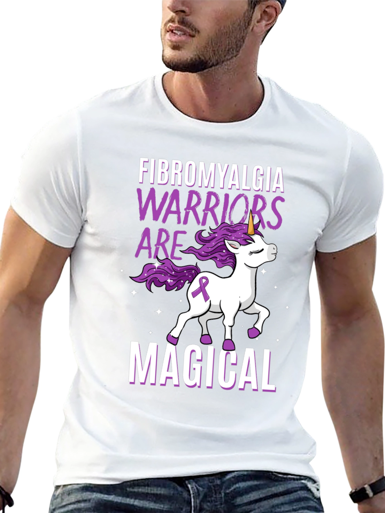 Fibromyalgia Warrior Unicorn Graphic Tee