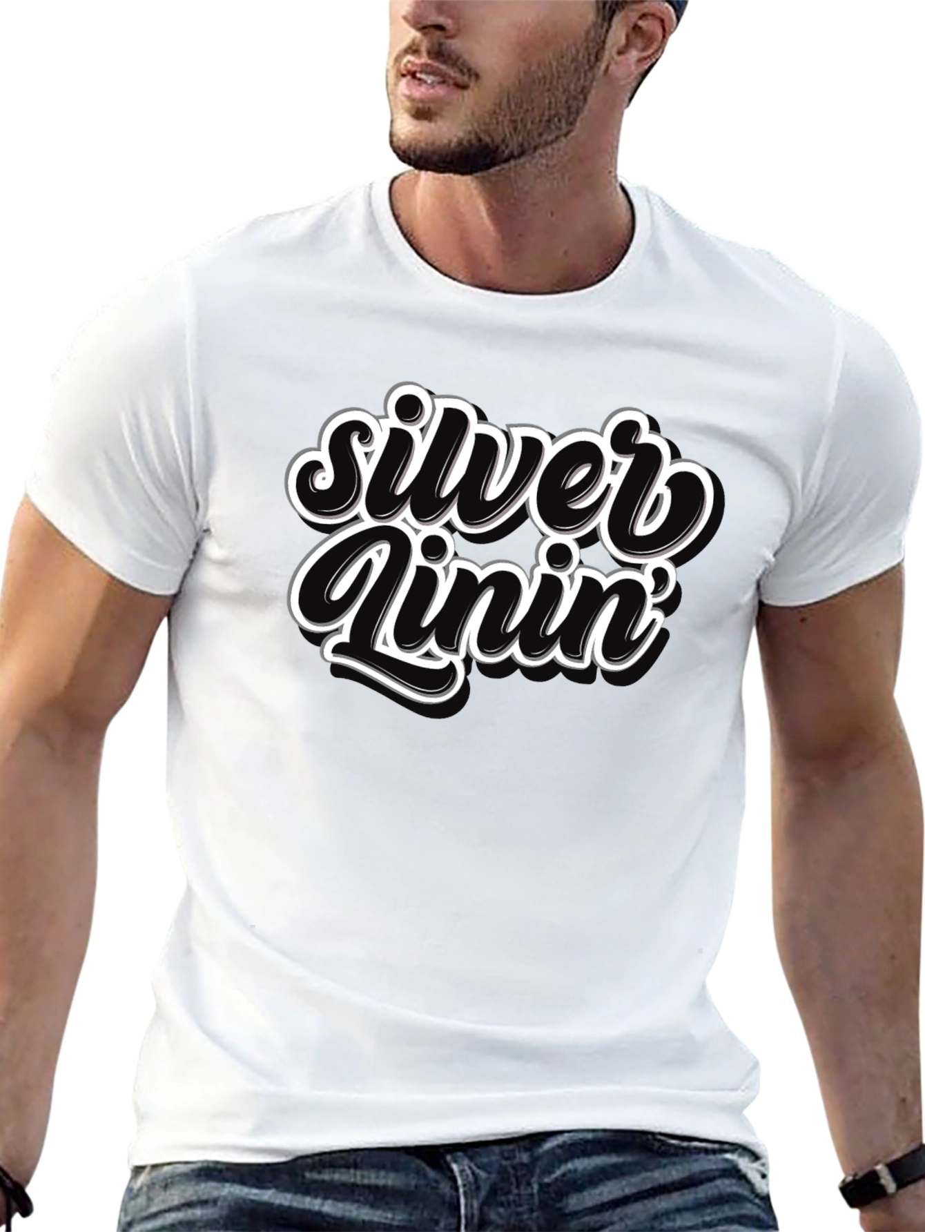 Silver Lining Graphic T-Shirt - Black