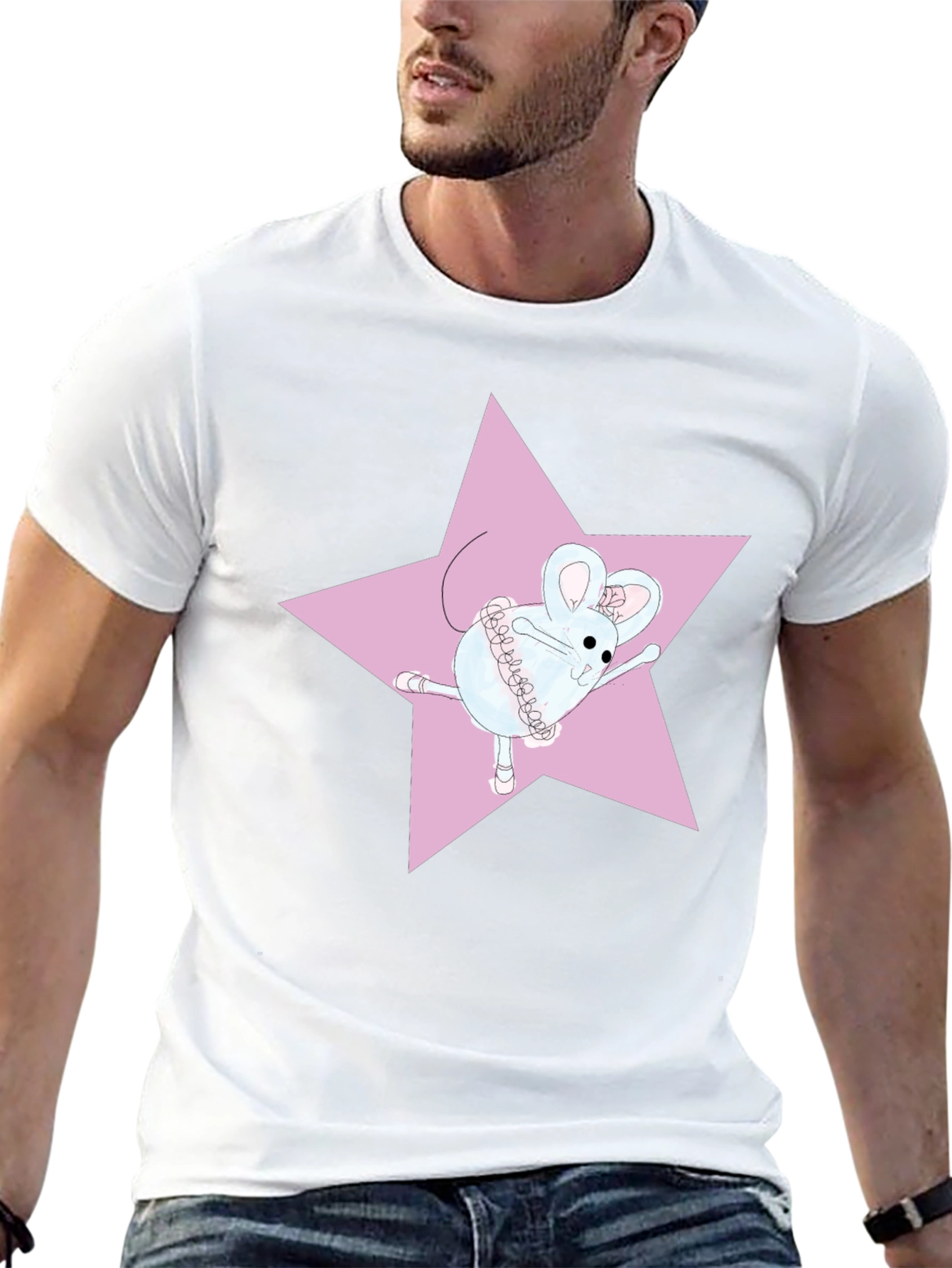 Ballerina Mouse T-Shirt - Pink Star Design