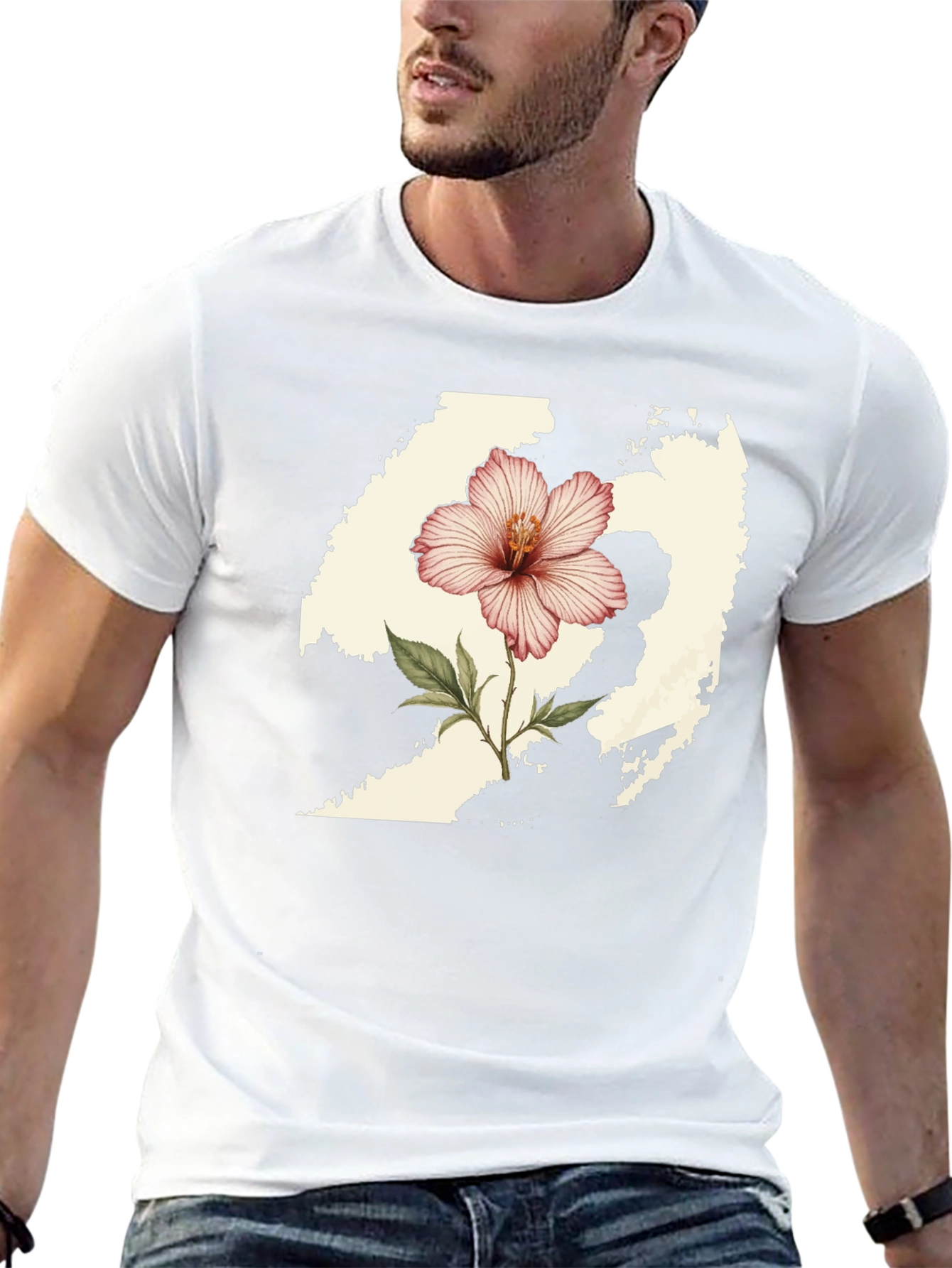 Hibiscus State Graphic Tee - Stylish Comfort