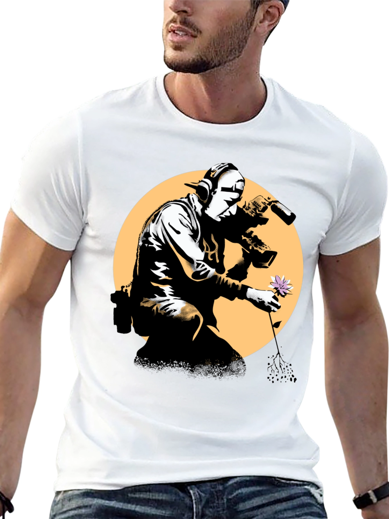 Banksy Flower Thrower T-Shirt - Street Art Inspired Tee