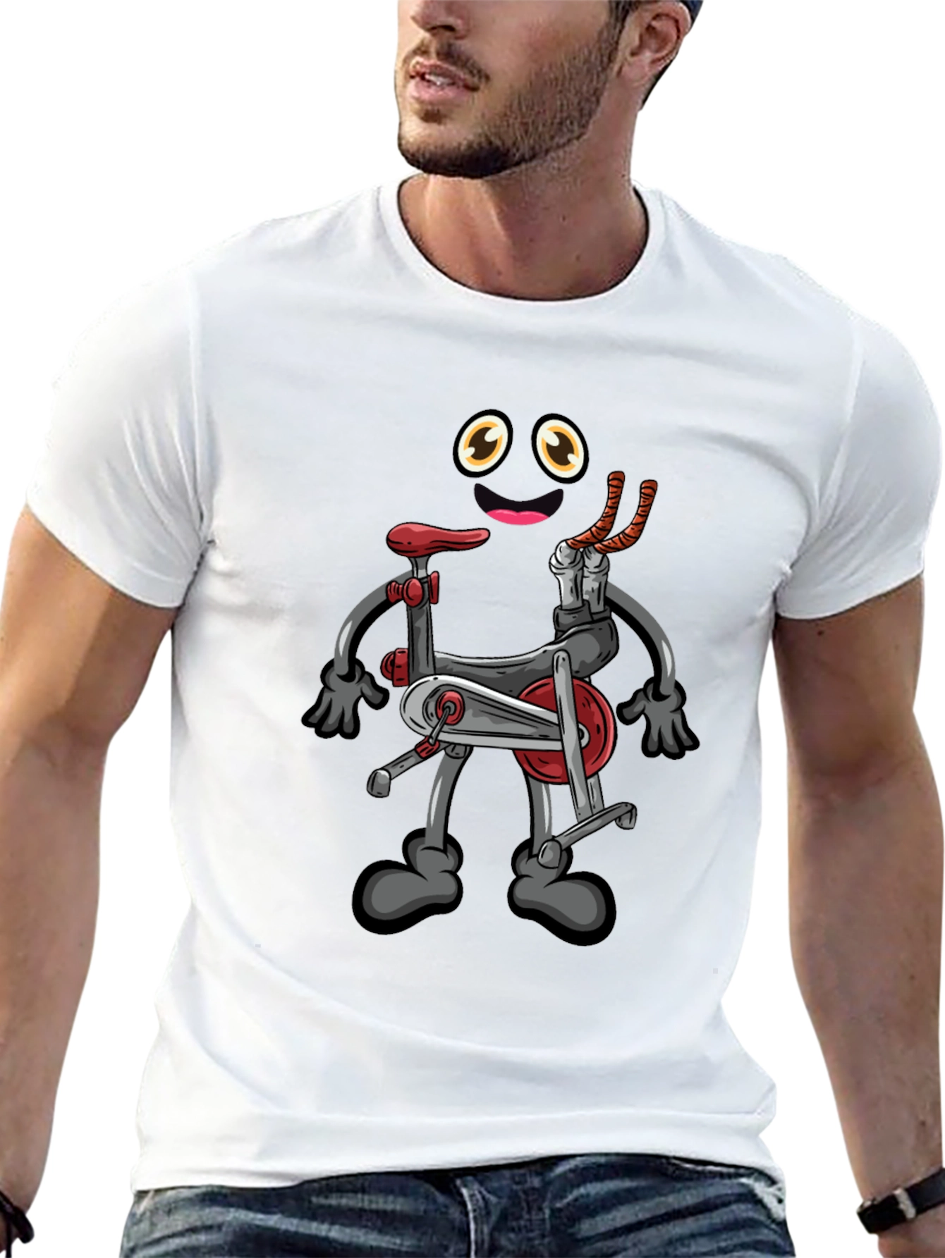 Cartoon Exercise Bike Graphic Tee