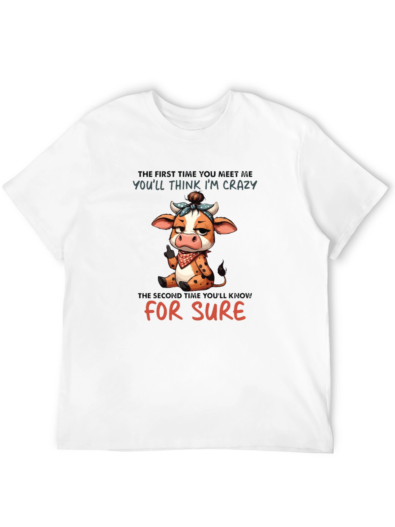 Crazy Cow Graphic Tee - Funny Unisex T-Shirt
