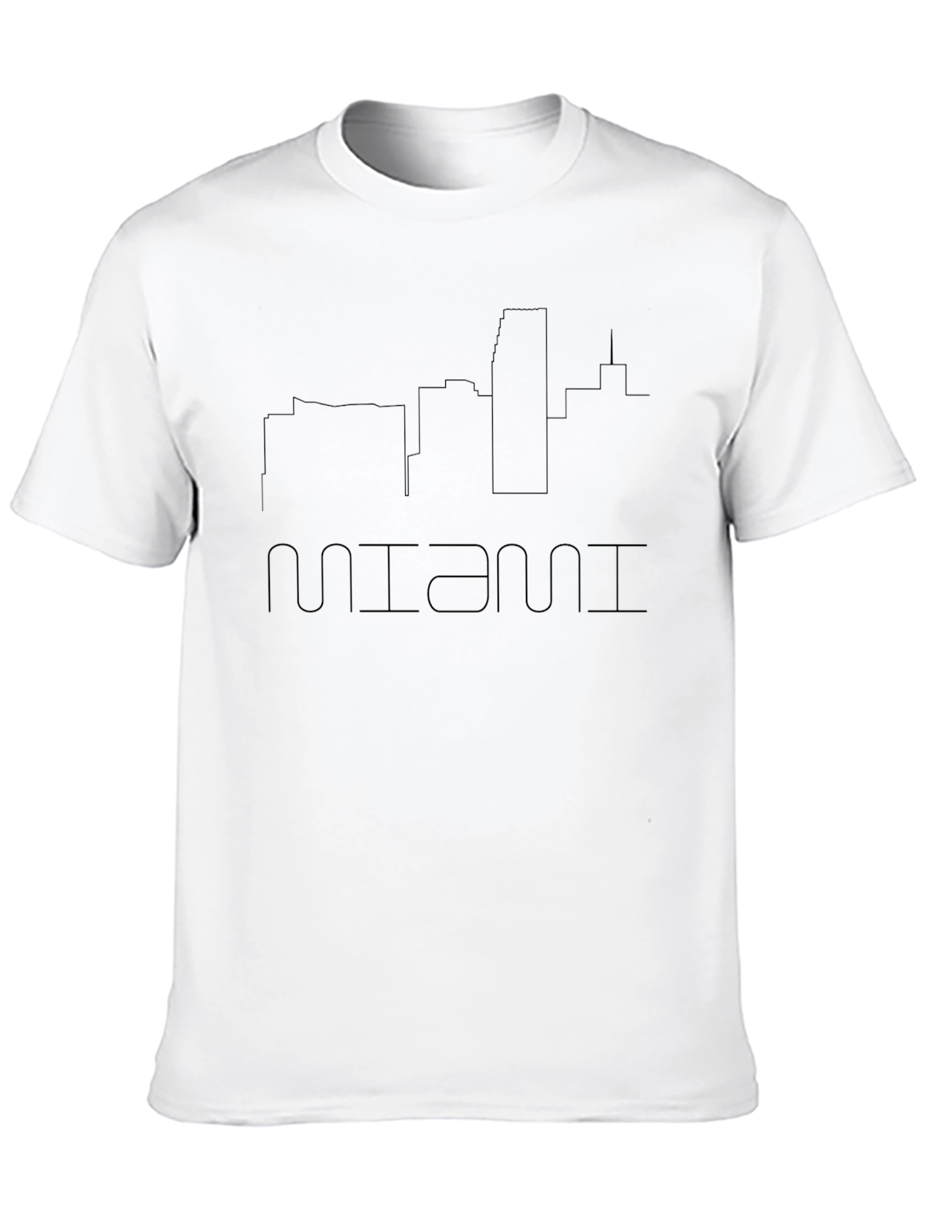 Miami Skyline Mens Black T-Shirt