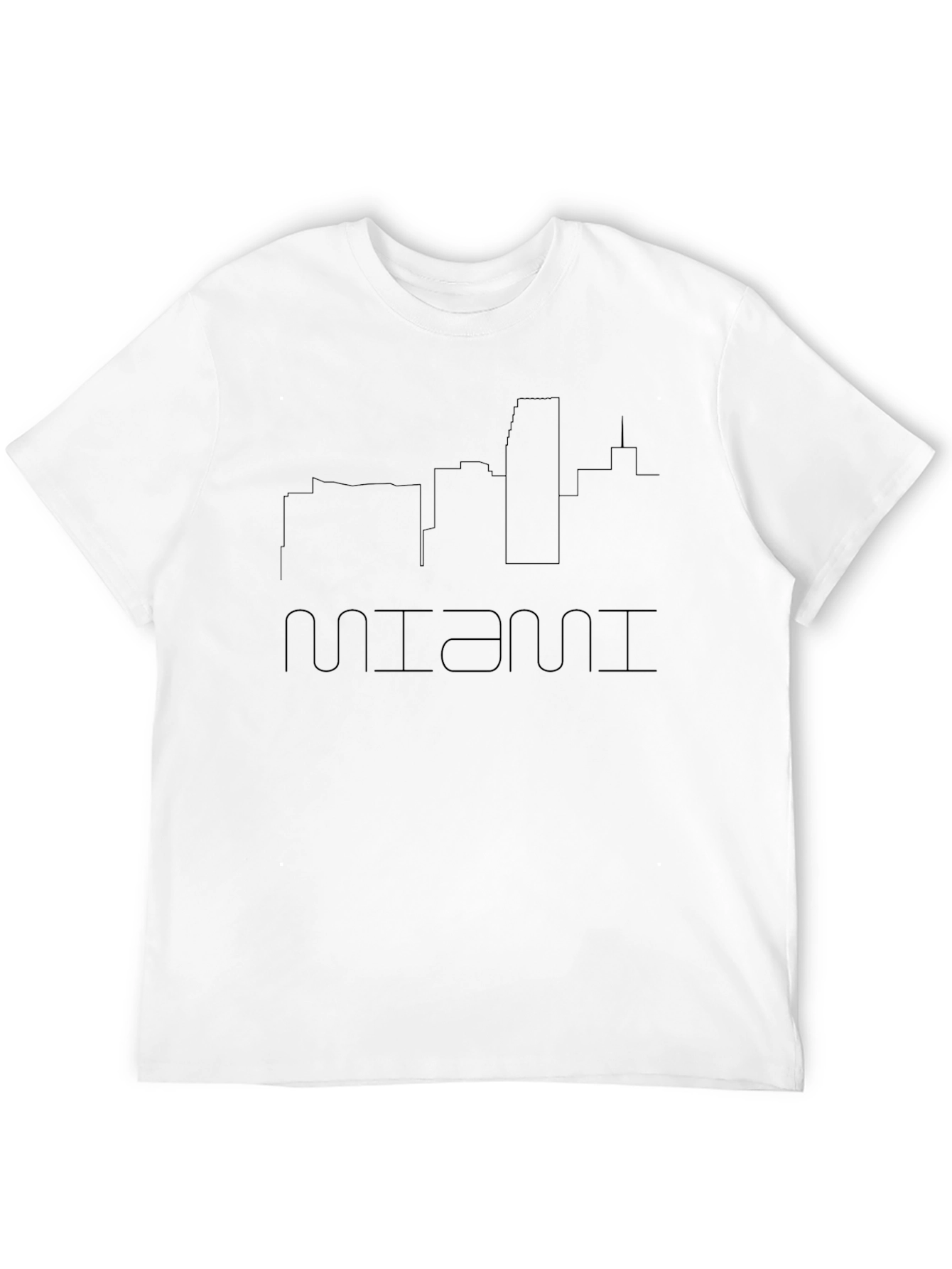 Miami Skyline Mens Black T-Shirt