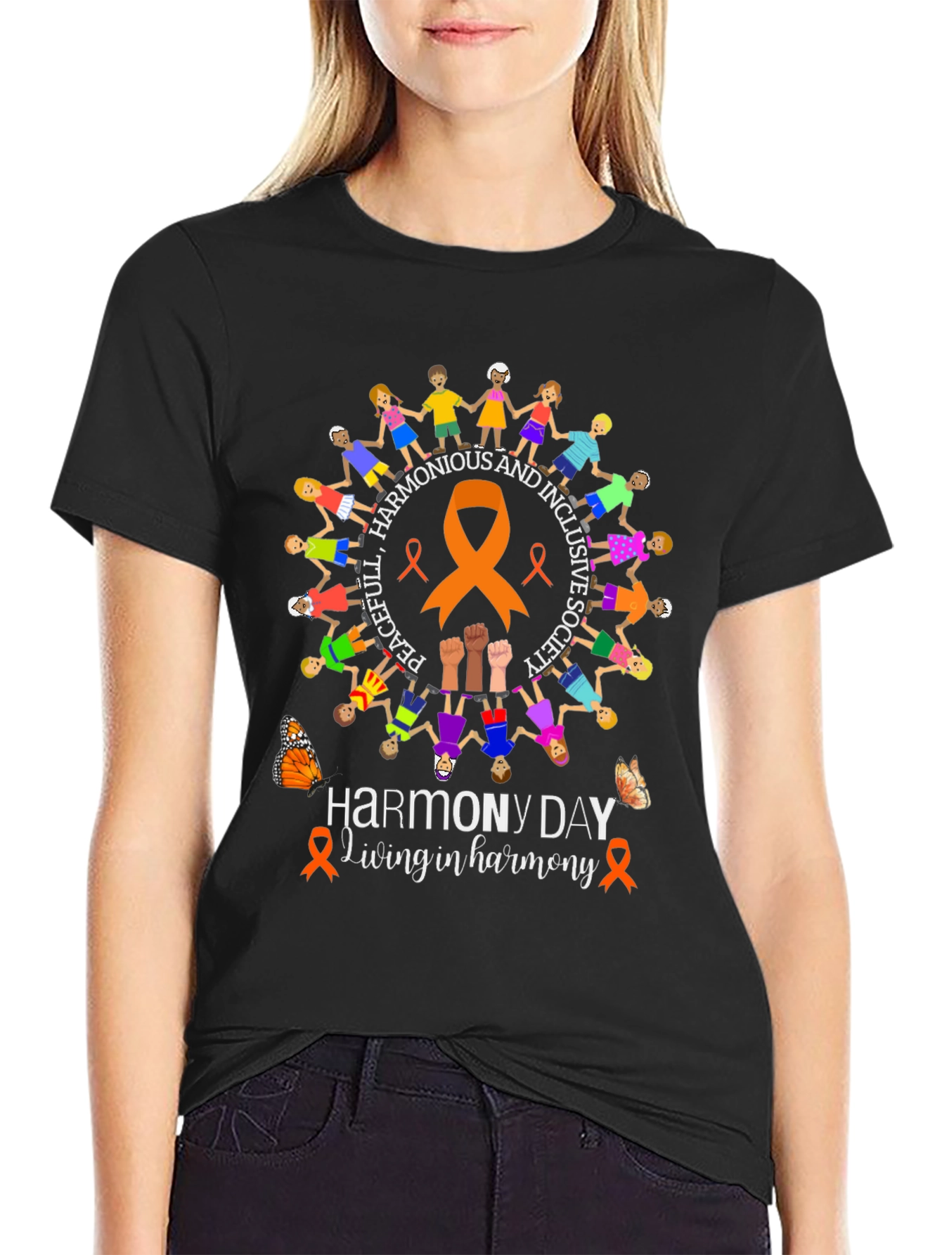 Harmony Day T-Shirt: Peaceful Inclusive Society Tee