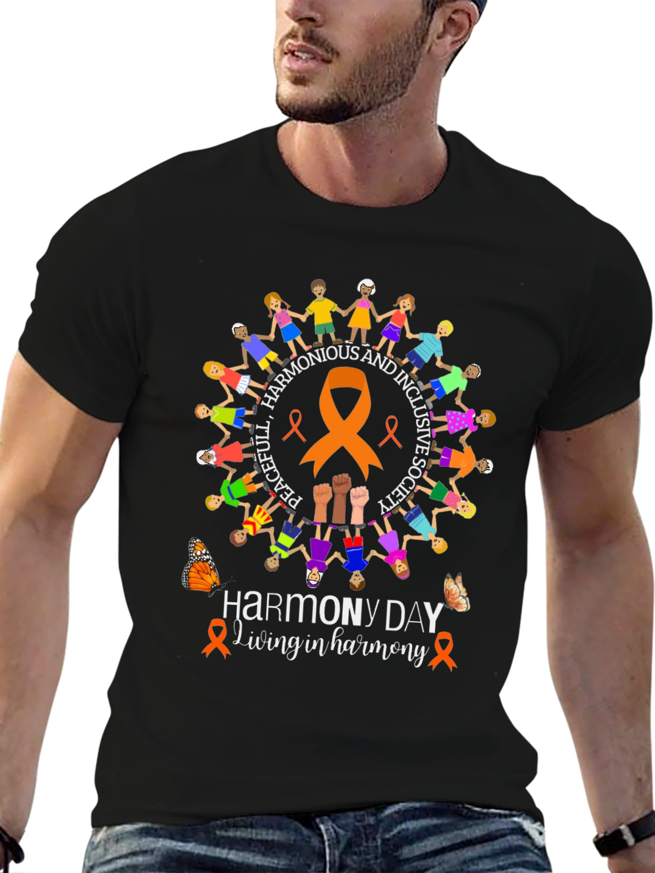 Harmony Day T-Shirt: Peaceful Inclusive Society Tee