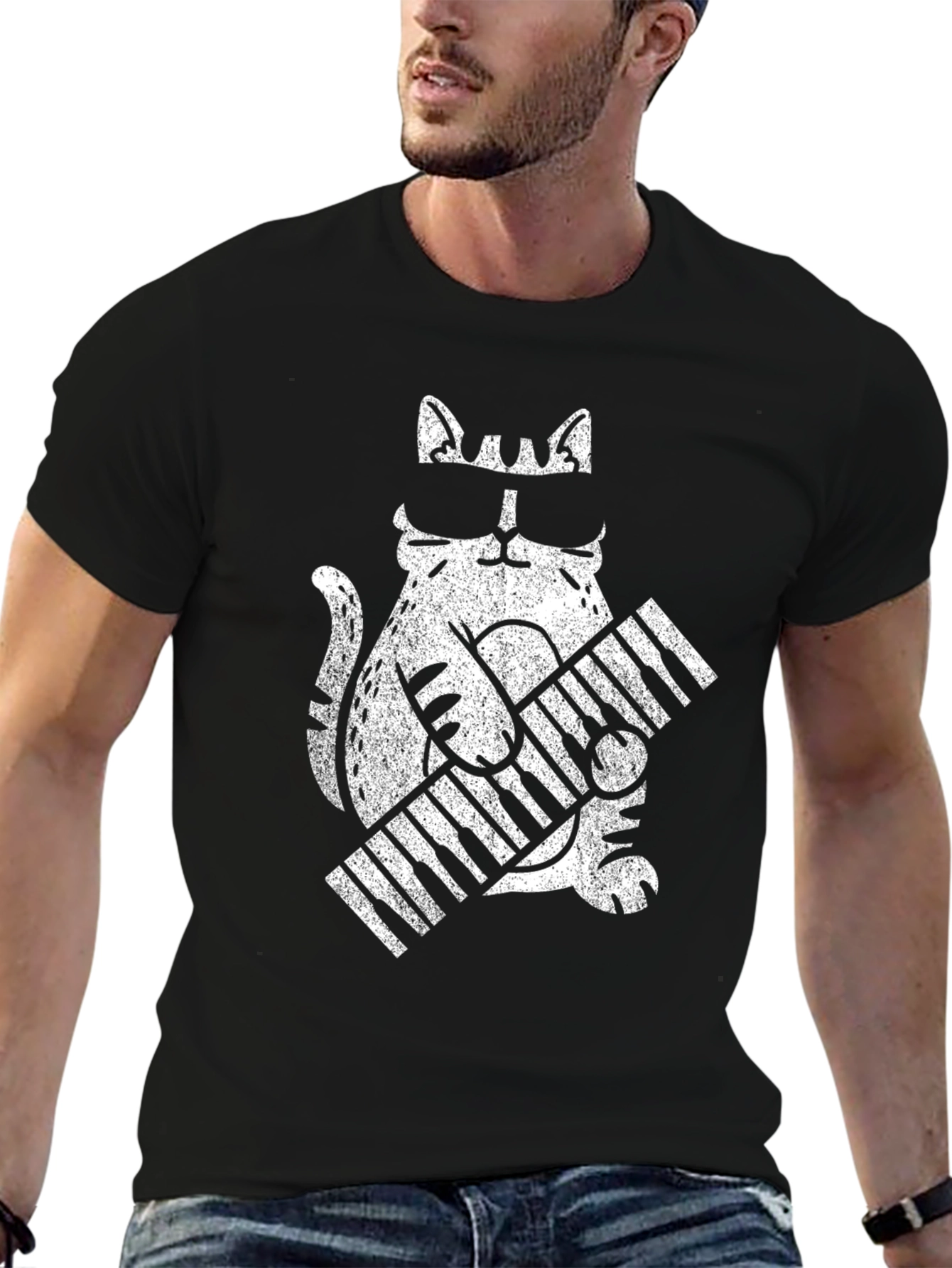 Cool Cat Keyboard T-Shirt