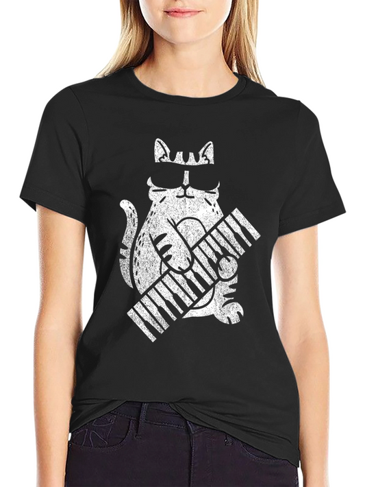 Cool Cat Keyboard T-Shirt