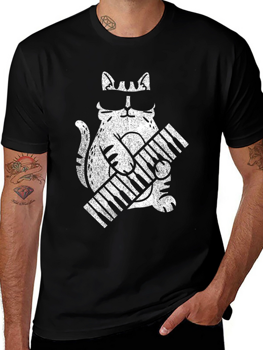 Cool Cat Keyboard T-Shirt