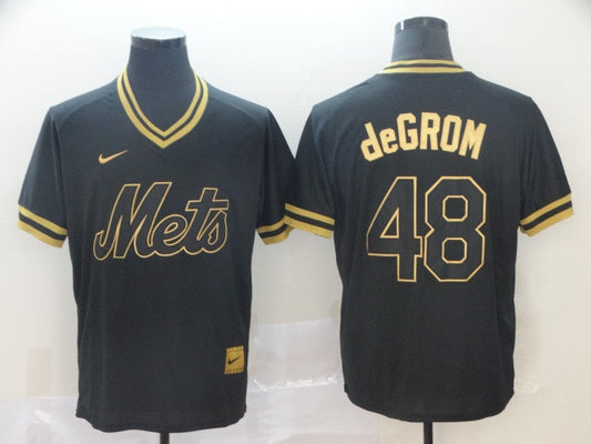 Men's New York Mets Jacob deGrom #48 Black Stitched Jerseys
