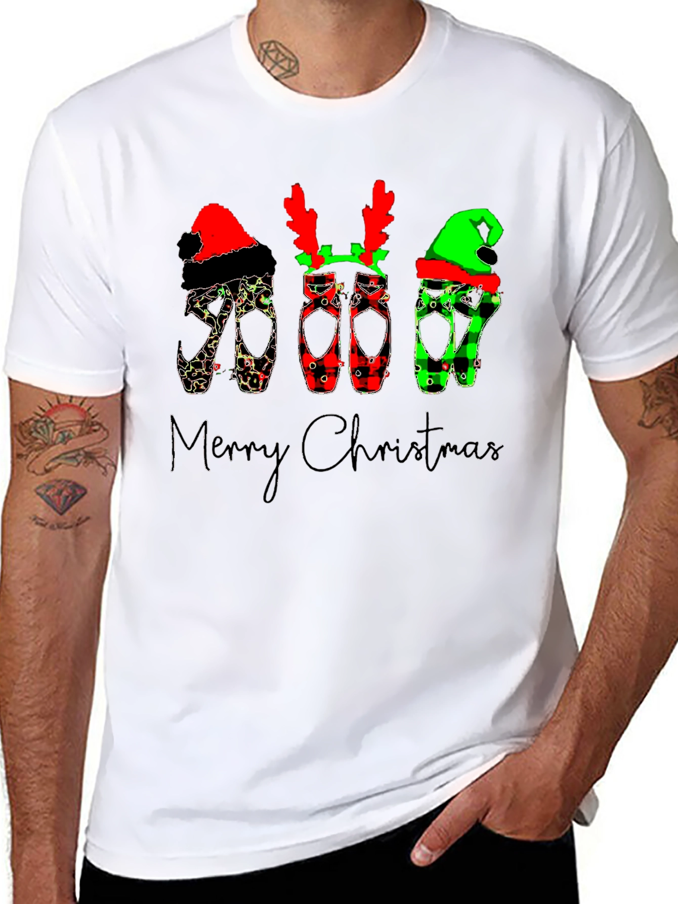 Christmas Ballet Pointe Shoes T-Shirt