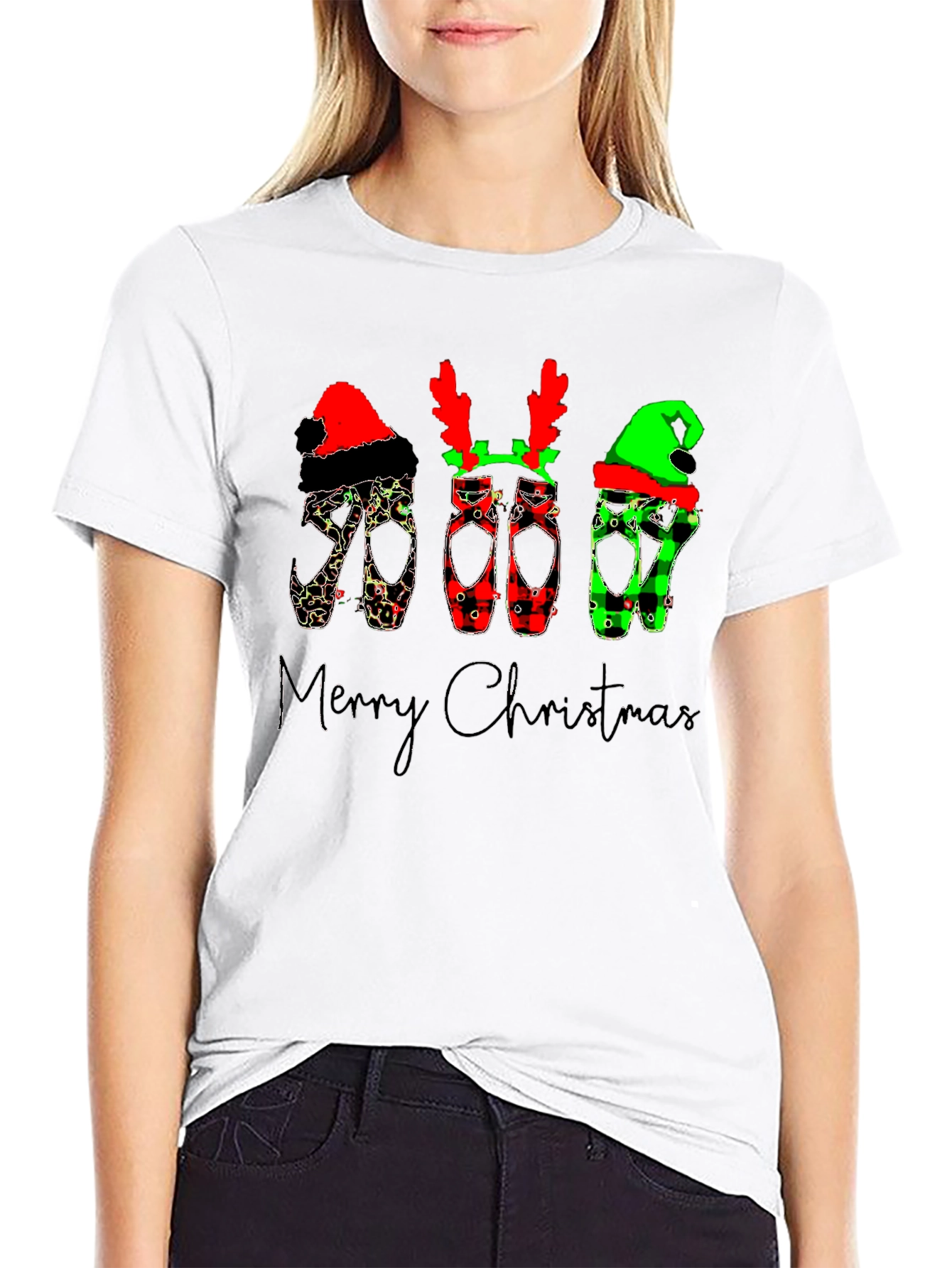 Christmas Ballet Pointe Shoes T-Shirt