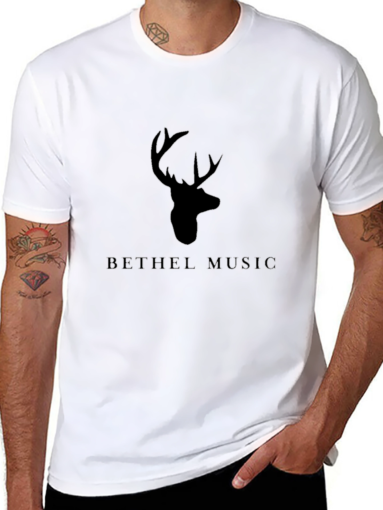 Mens Black Bethel Music Deer Graphic Tee