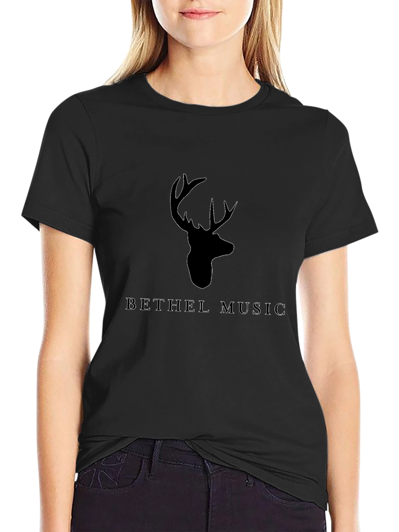 Mens Black Bethel Music Deer Graphic Tee