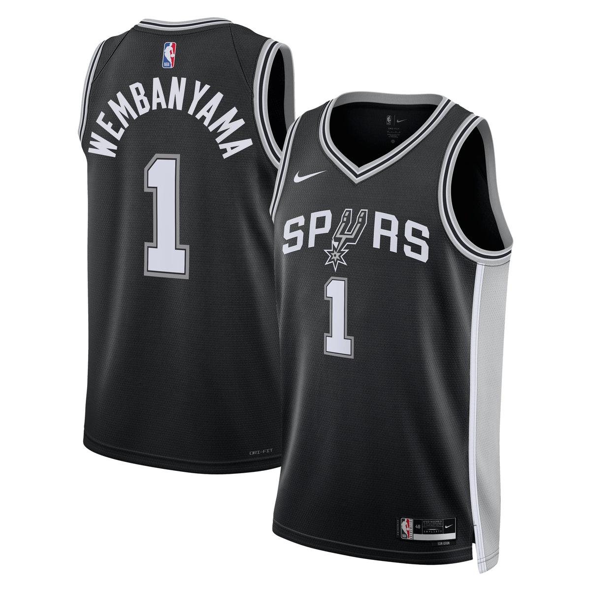 Unisex San Antonio Spurs Victor Wembanyama Nike Black Swingman Jersey - Icon Edition