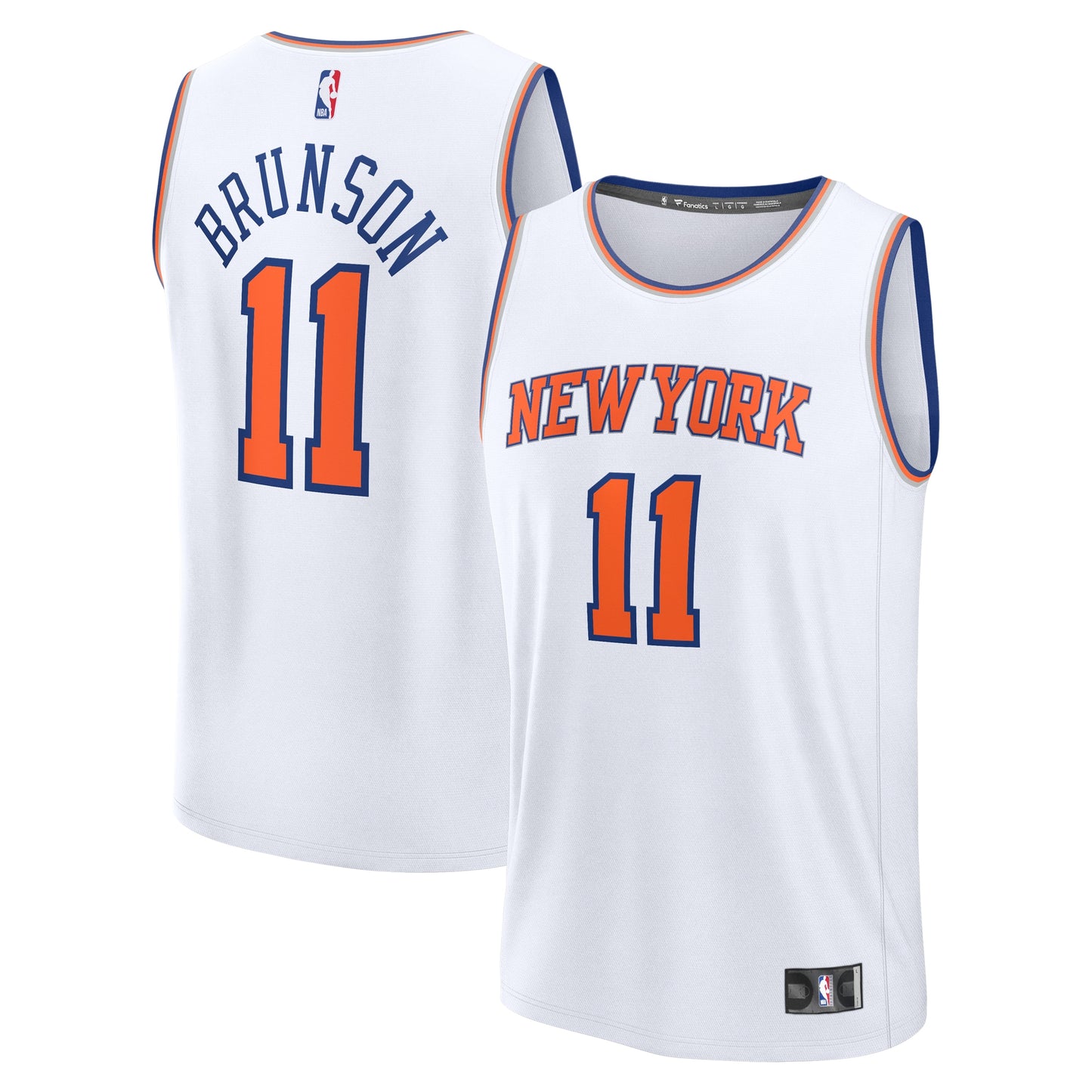 Youth New York Knicks Jalen Brunson Fanatics White Fast Break Replica Player Jersey - Association Edition