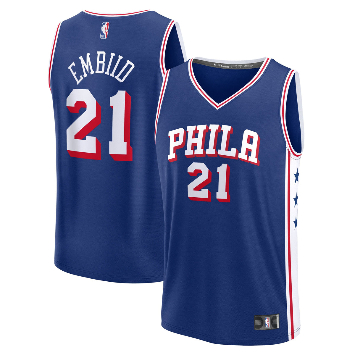 Men's Philadelphia 76ers Joel Embiid Fanatics Royal Fast Break Replica Player Jersey - Icon Edition
