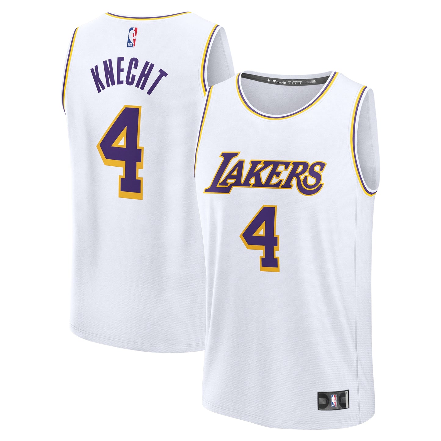 Men's Los Angeles Lakers Dalton Knecht Fanatics White Fast Break Replica Player Jersey - Association Edition