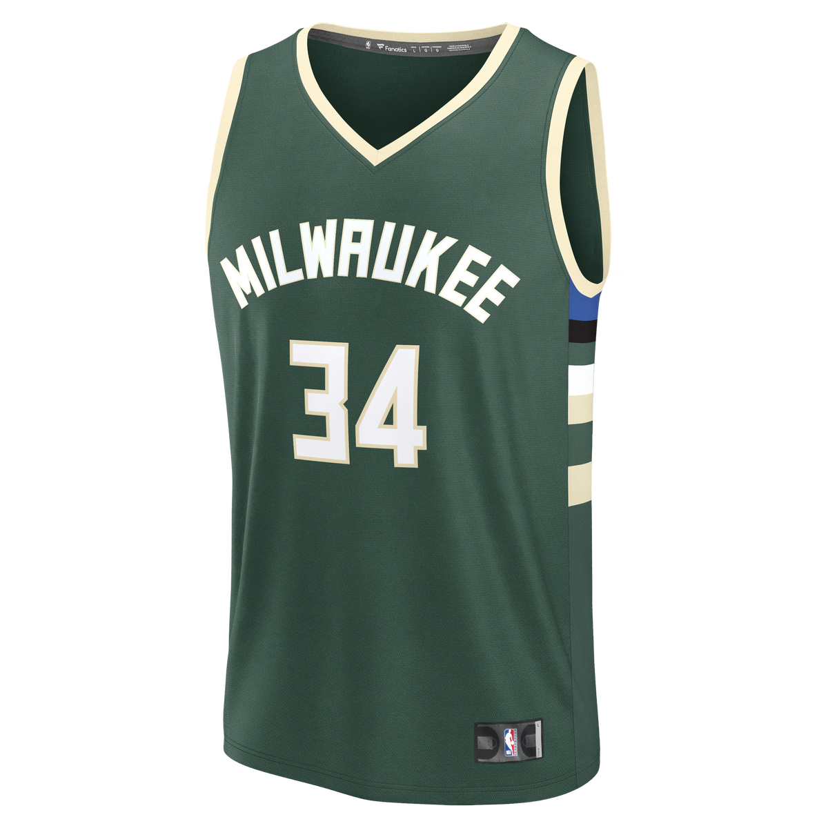 Men's Milwaukee Bucks Giannis Antetokounmpo Fanatics Hunter Green Fast Break Replica Player Jersey - Icon Edition