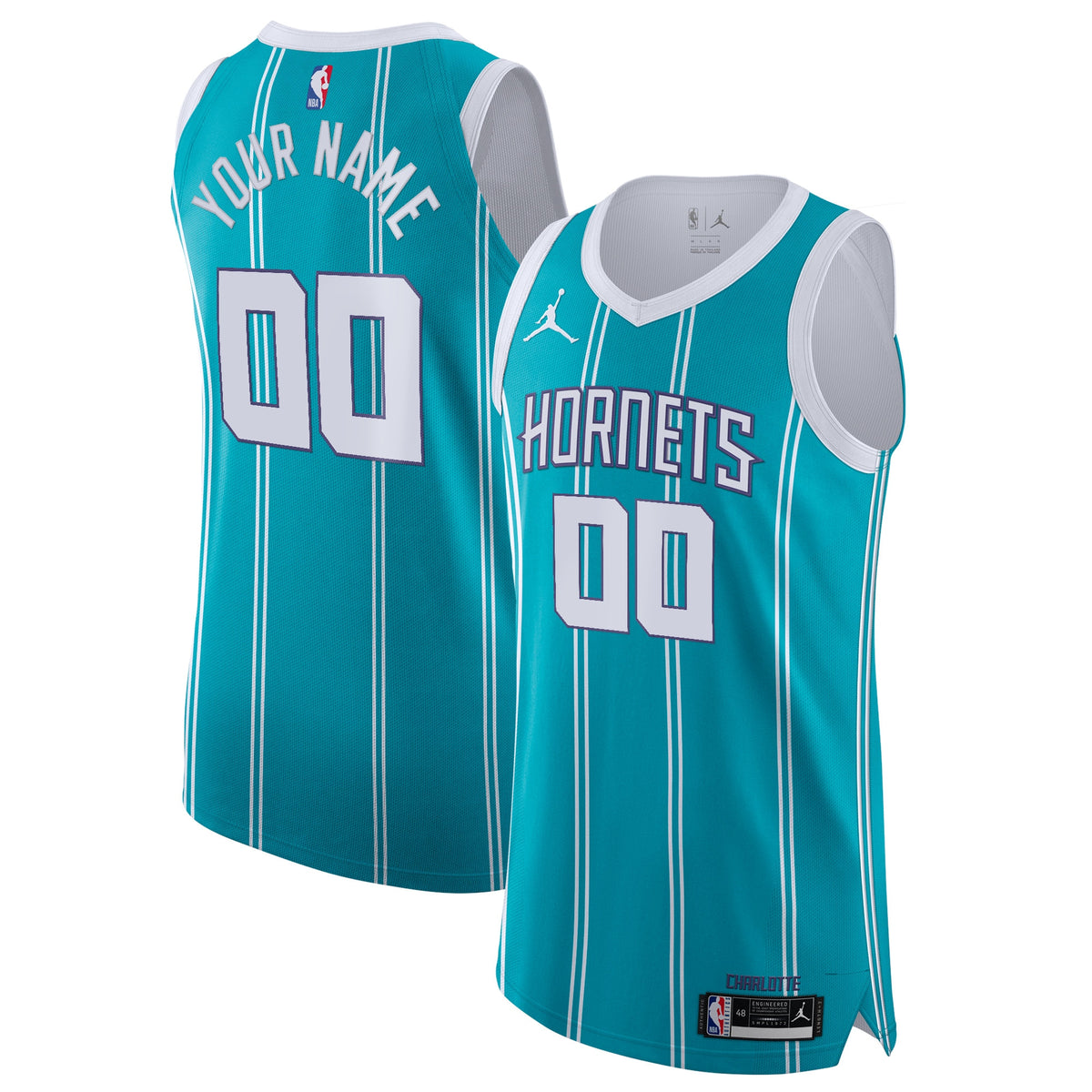 Men's Charlotte Hornets Jordan Brand Teal 2020/21 Authentic Custom Jersey - Icon Edition