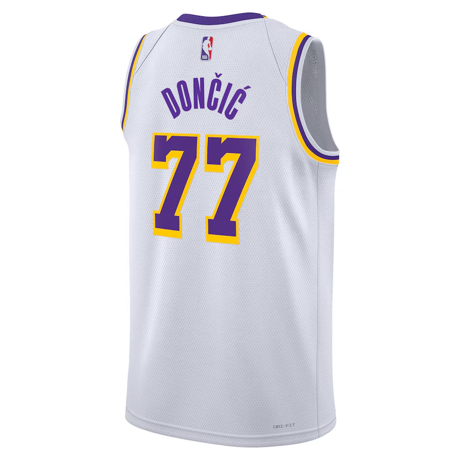 Los Angeles Lakers Nike Association Edition Swingman Jersey - White - Luka Don??i??