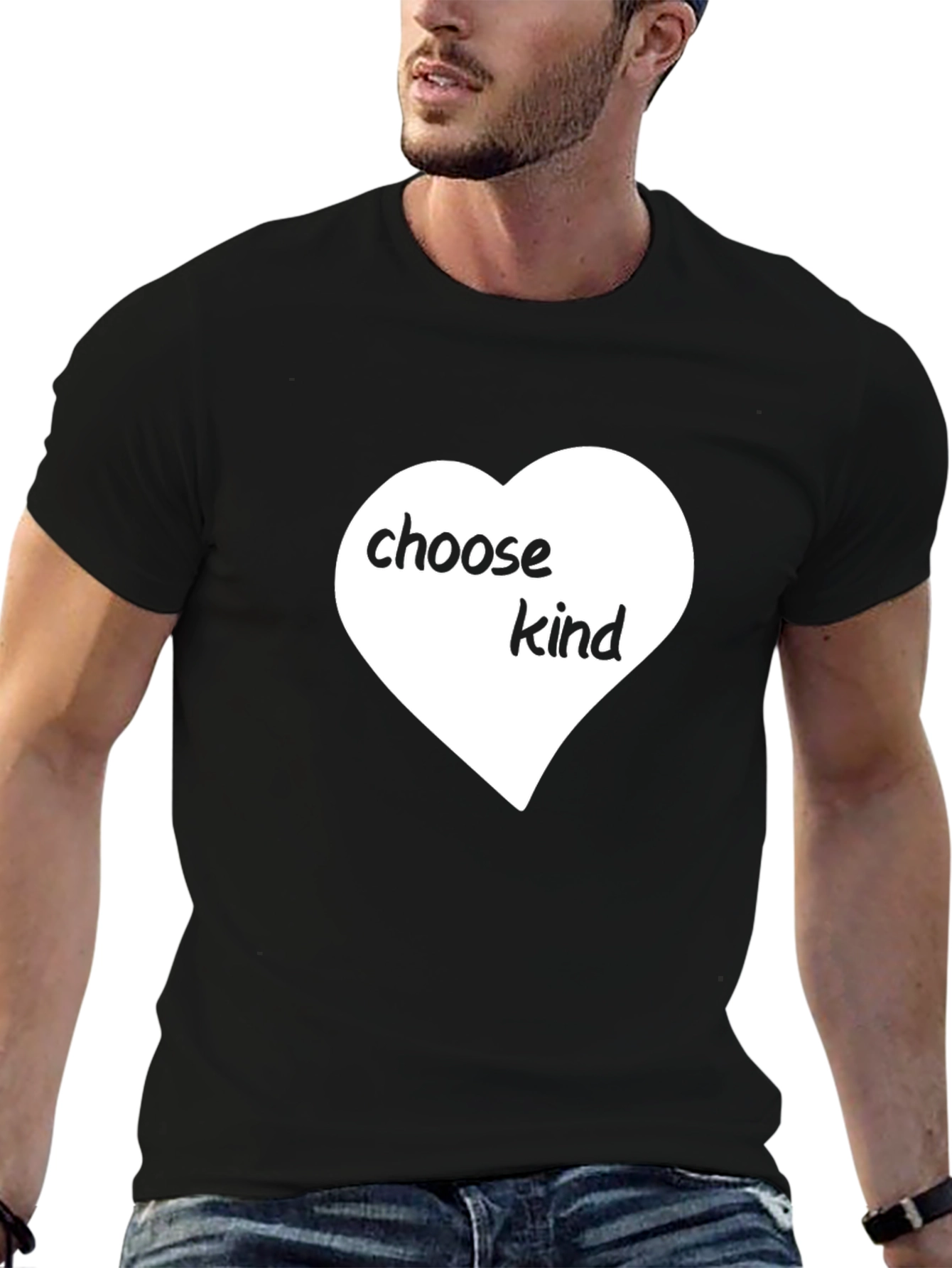 Choose Kind Heart Graphic Black T-Shirt