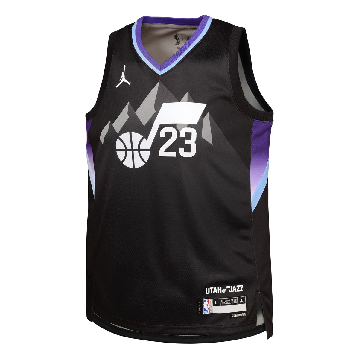 Youth Utah Jazz Lauri Markkanen Jordan Brand Black Swingman Jersey - Statement Edition