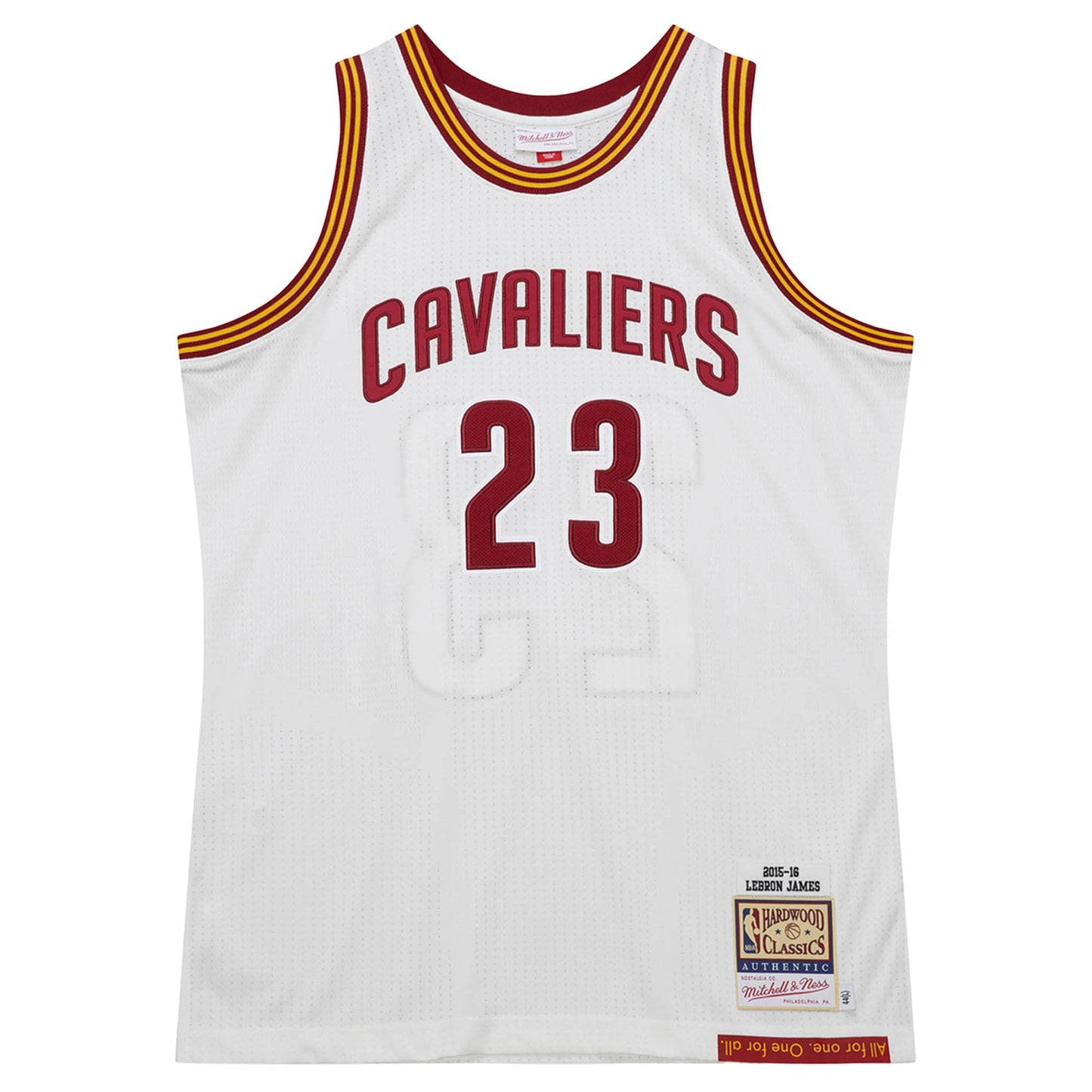 Men's Cleveland Cavaliers LeBron James Mitchell & Ness White 2015/16 Hardwood Classics Authentic Jersey