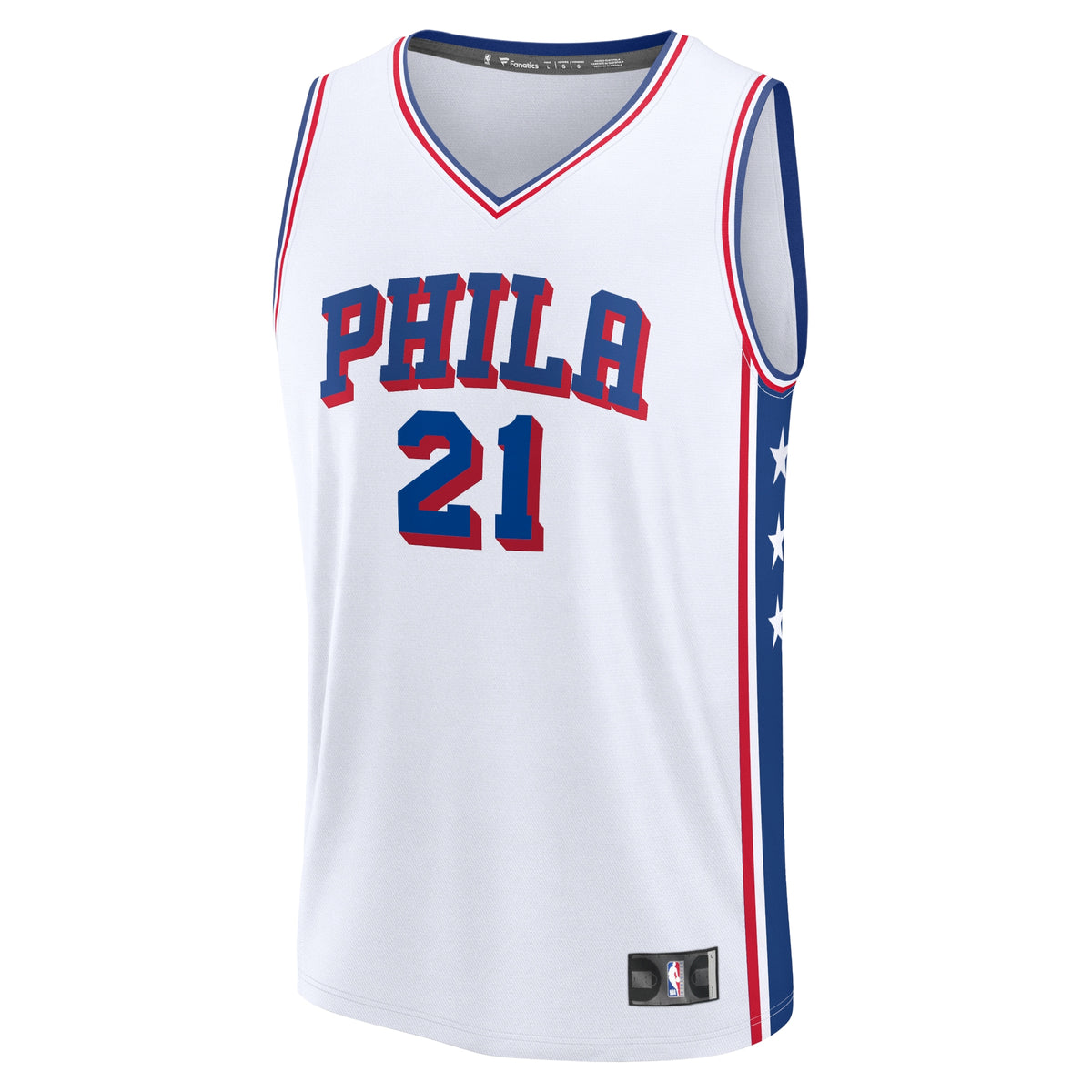 Men's Philadelphia 76ers Joel Embiid Fanatics White Fast Break Replica Player Jersey - Association Edition