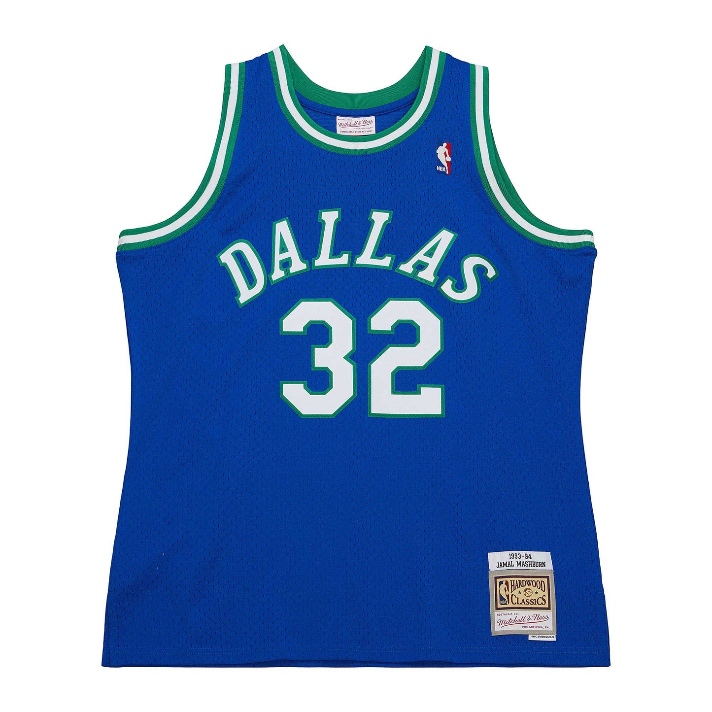 Men's Dallas Mavericks Jamal Mashburn Mitchell & Ness Blue 1993/94 Hardwood Classics Swingman Jersey