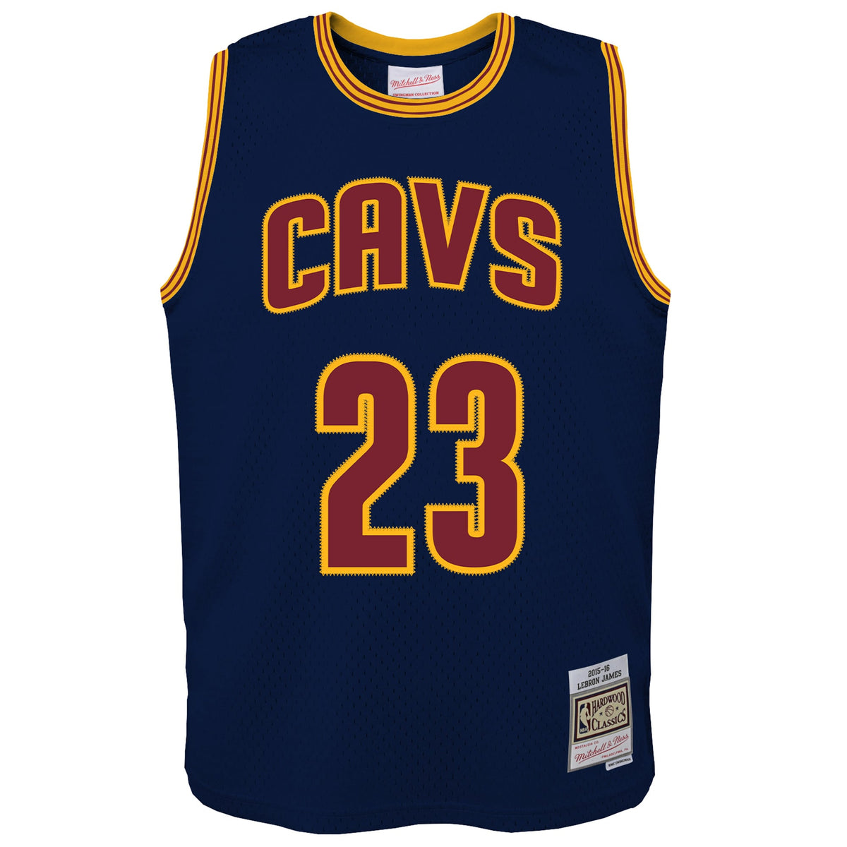 Youth Cleveland Cavaliers LeBron James Mitchell & Ness Navy 2015/16 Hardwood Classics Swingman Jersey