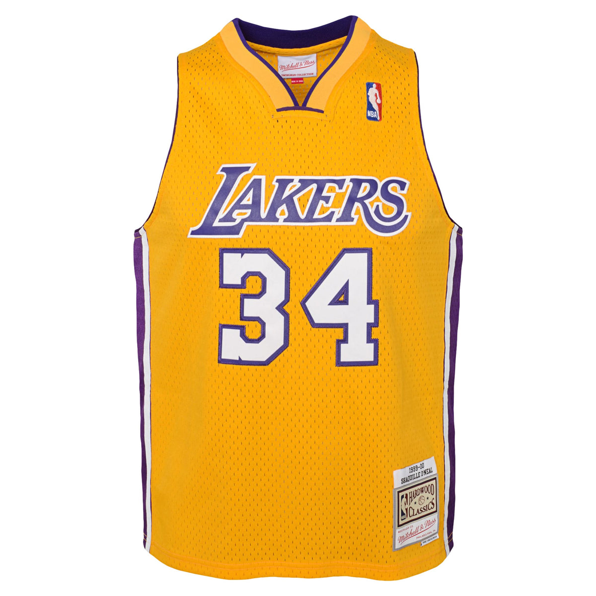 Youth Los Angeles Lakers Shaquille O'Neal Mitchell & Ness Gold 1999/00 Hardwood Classics Swingman Jersey