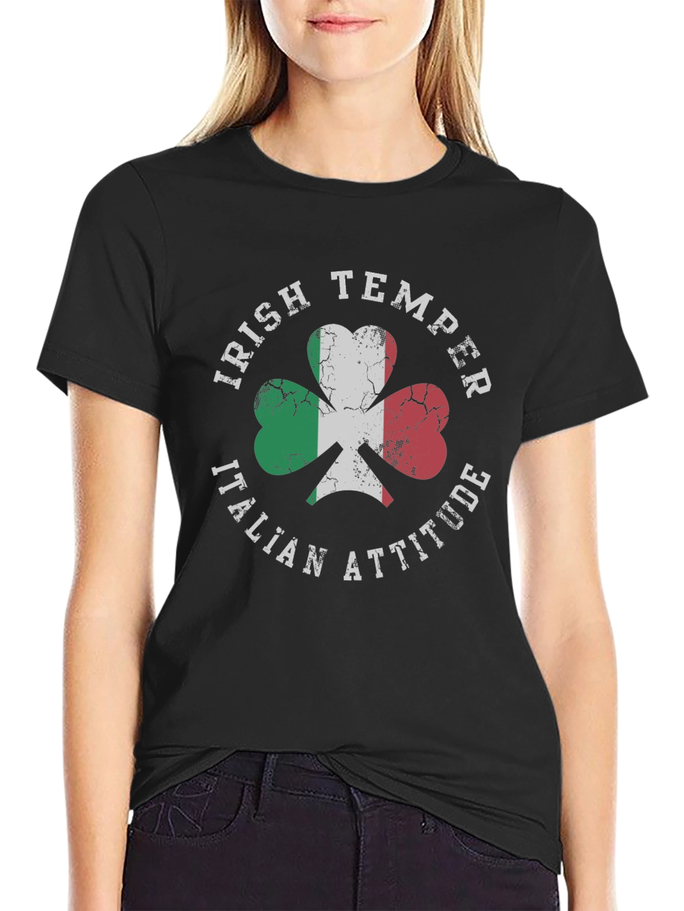 Irish Temper Italian Attitude Shamrock T-Shirt