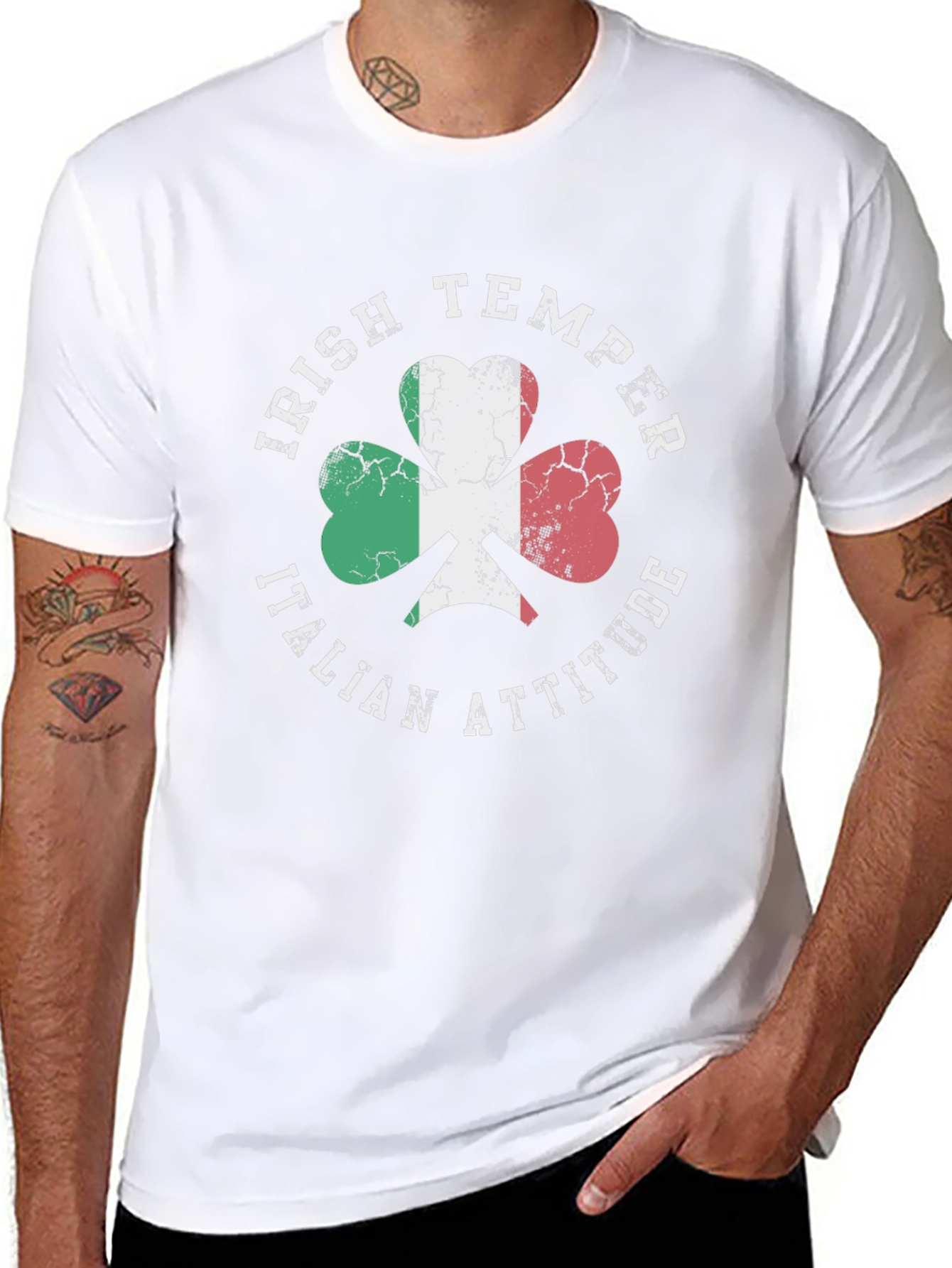 Irish Temper Italian Attitude Shamrock T-Shirt