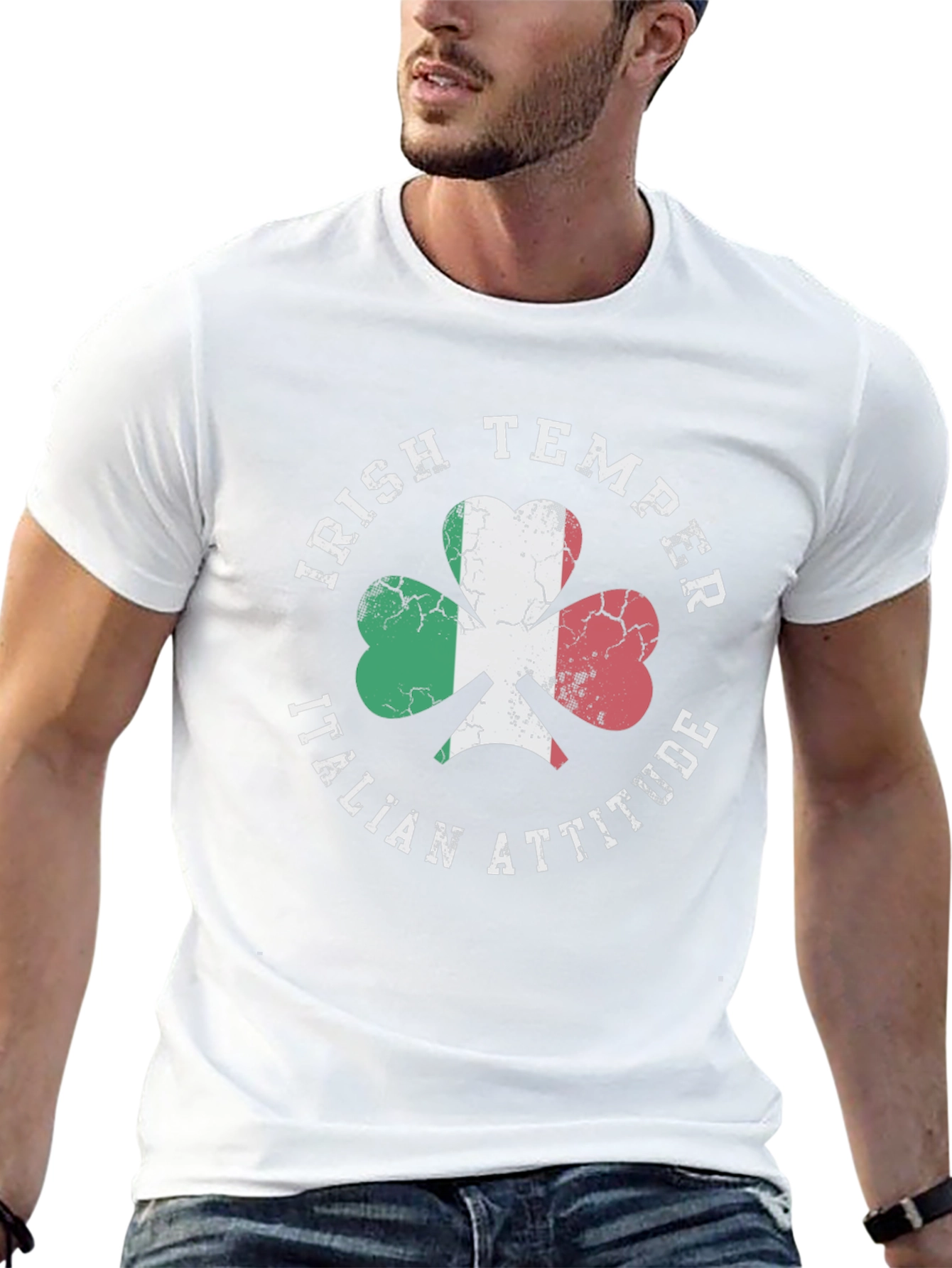 Irish Temper Italian Attitude Shamrock T-Shirt