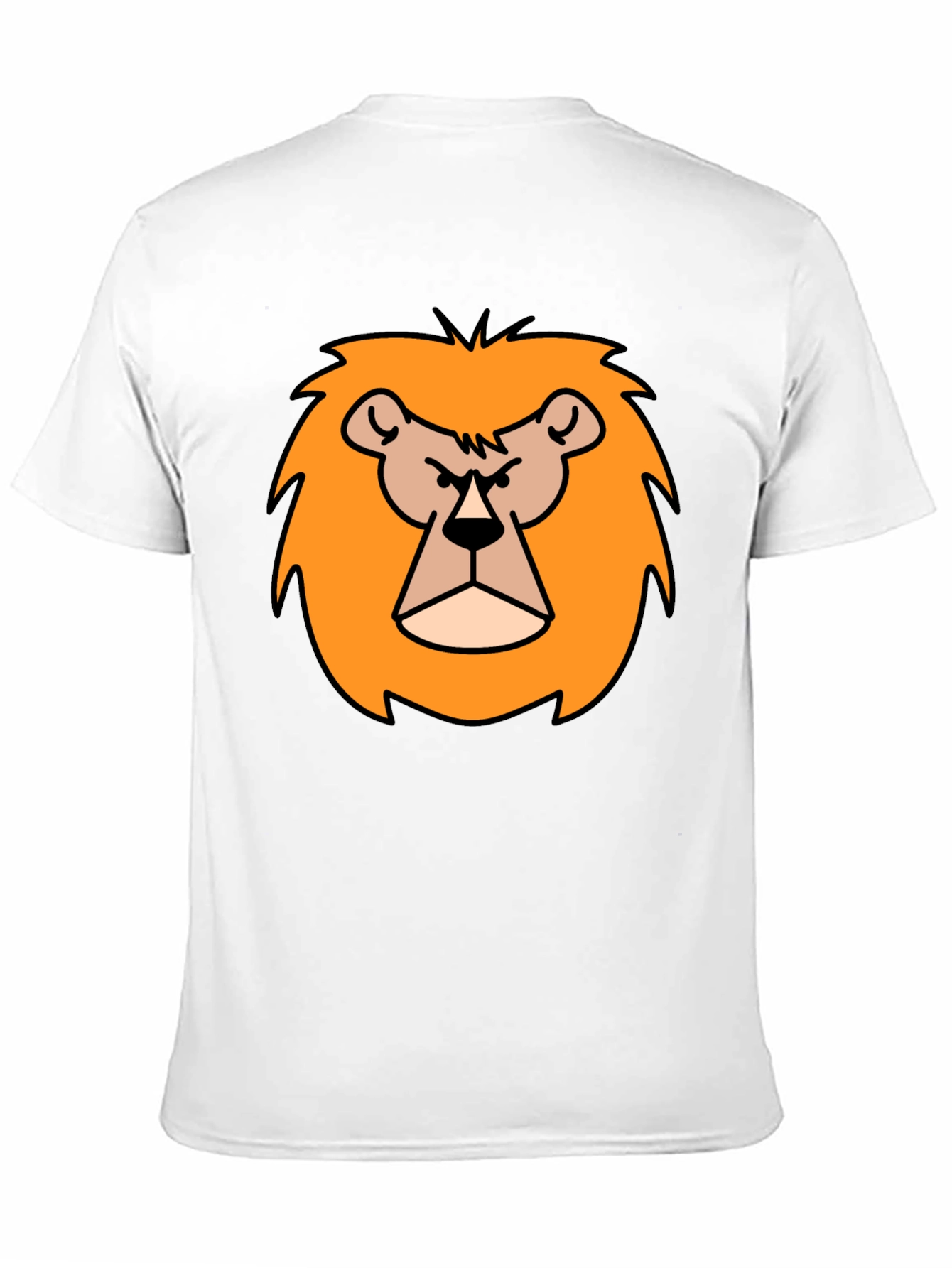 Cartoon Lion Graphic Print Black T-Shirt