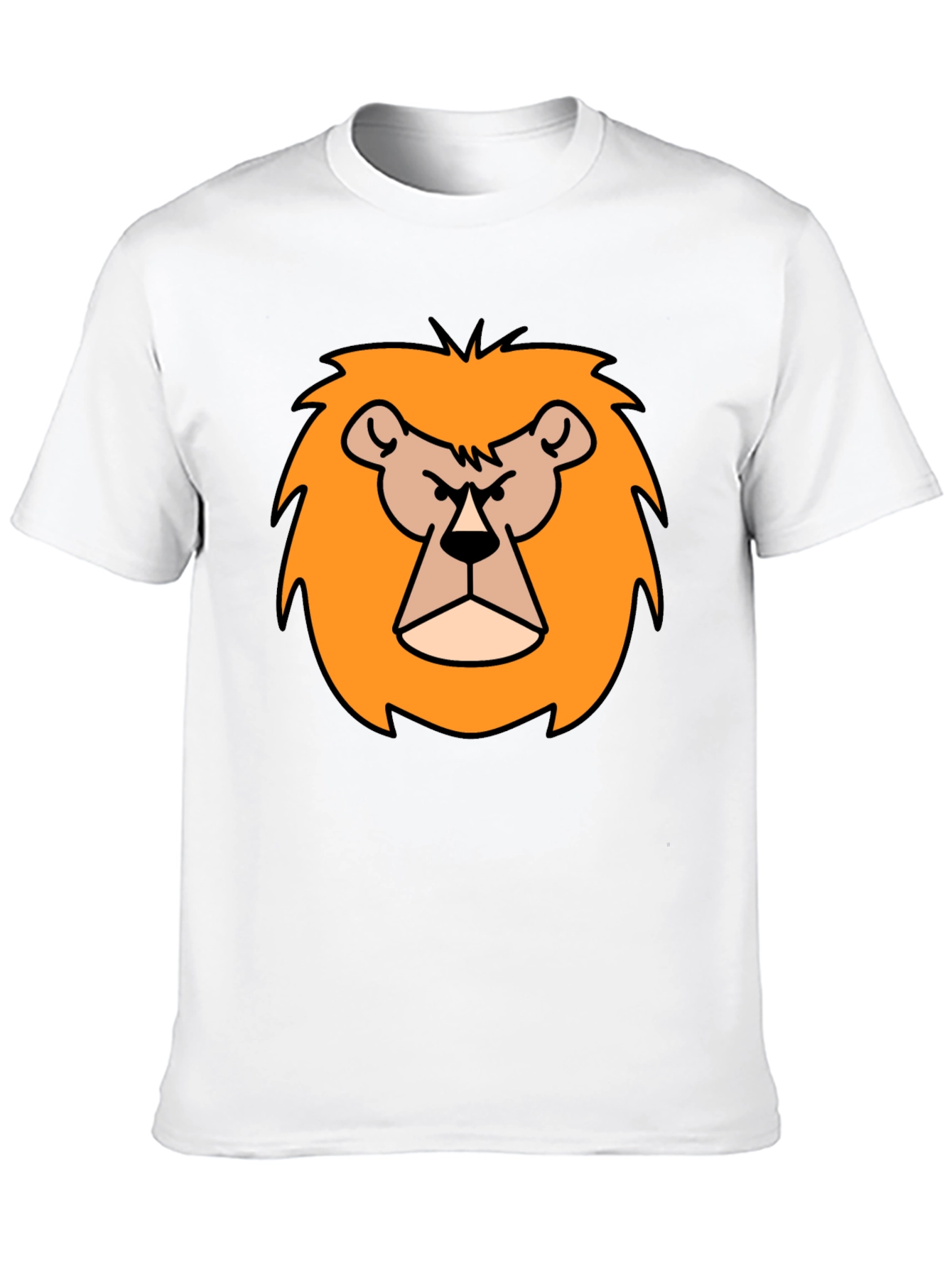 Cartoon Lion Graphic Print Black T-Shirt
