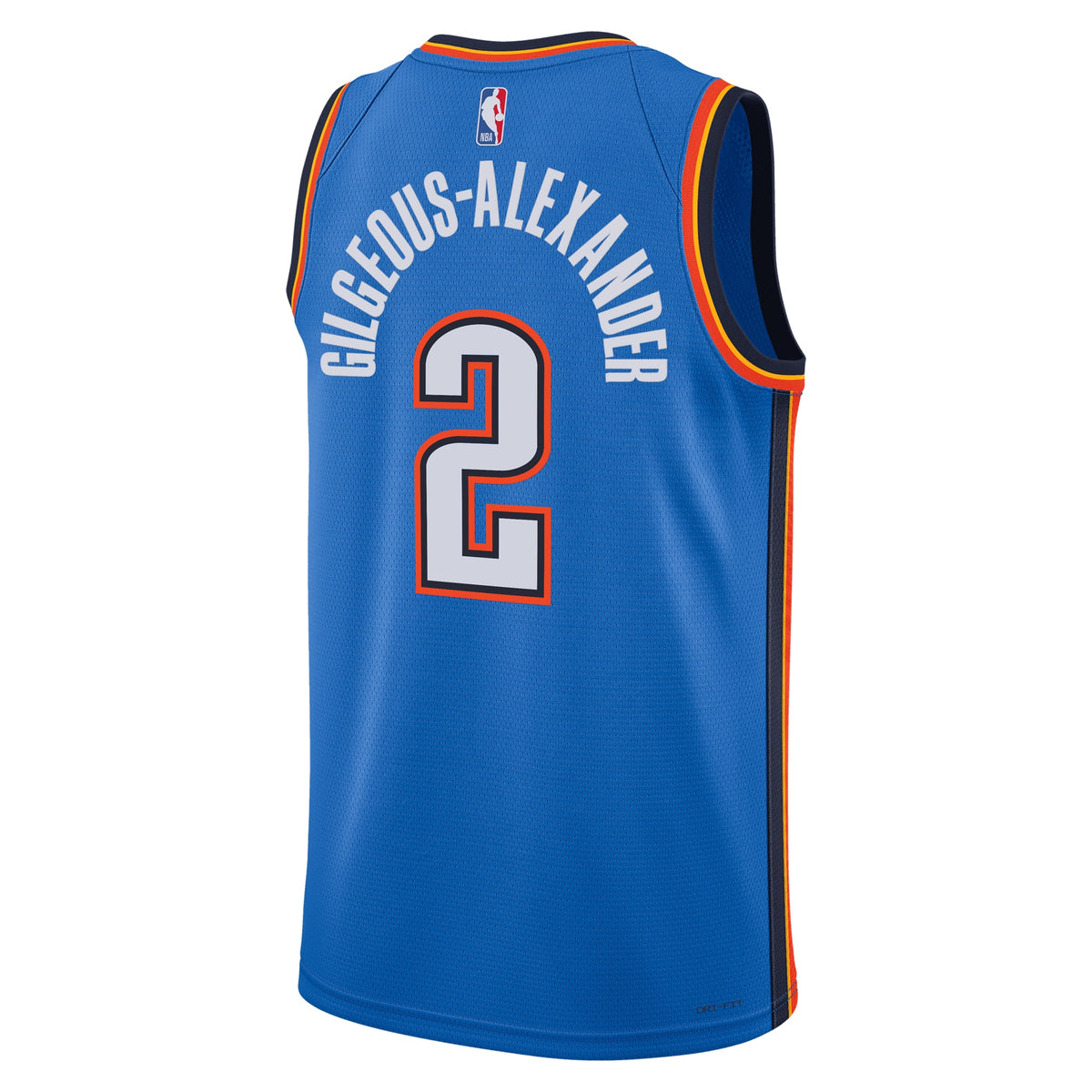 Unisex Oklahoma City Thunder Shai Gilgeous-Alexander Nike Blue Badge Swingman Replica Jersey - Icon Edition