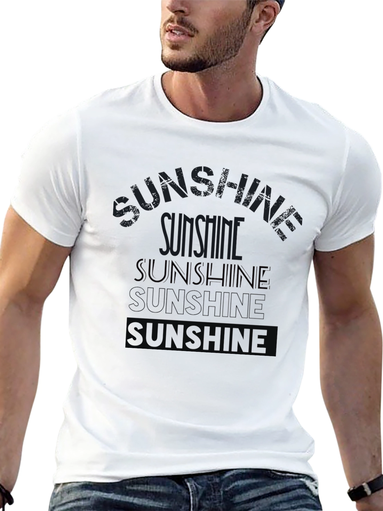 Sunshine Graphic Tee - Black Cotton T-Shirt