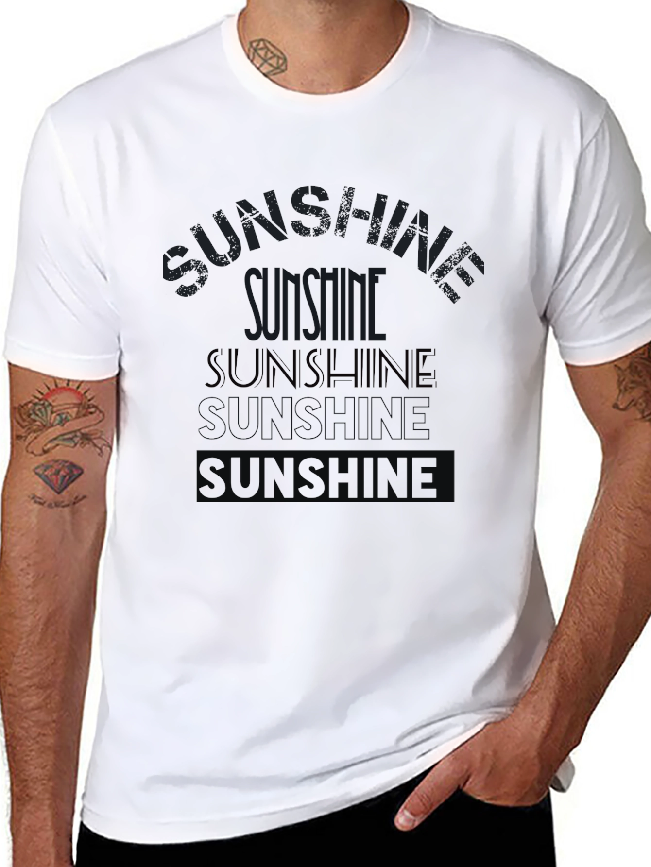 Sunshine Graphic Tee - Black Cotton T-Shirt