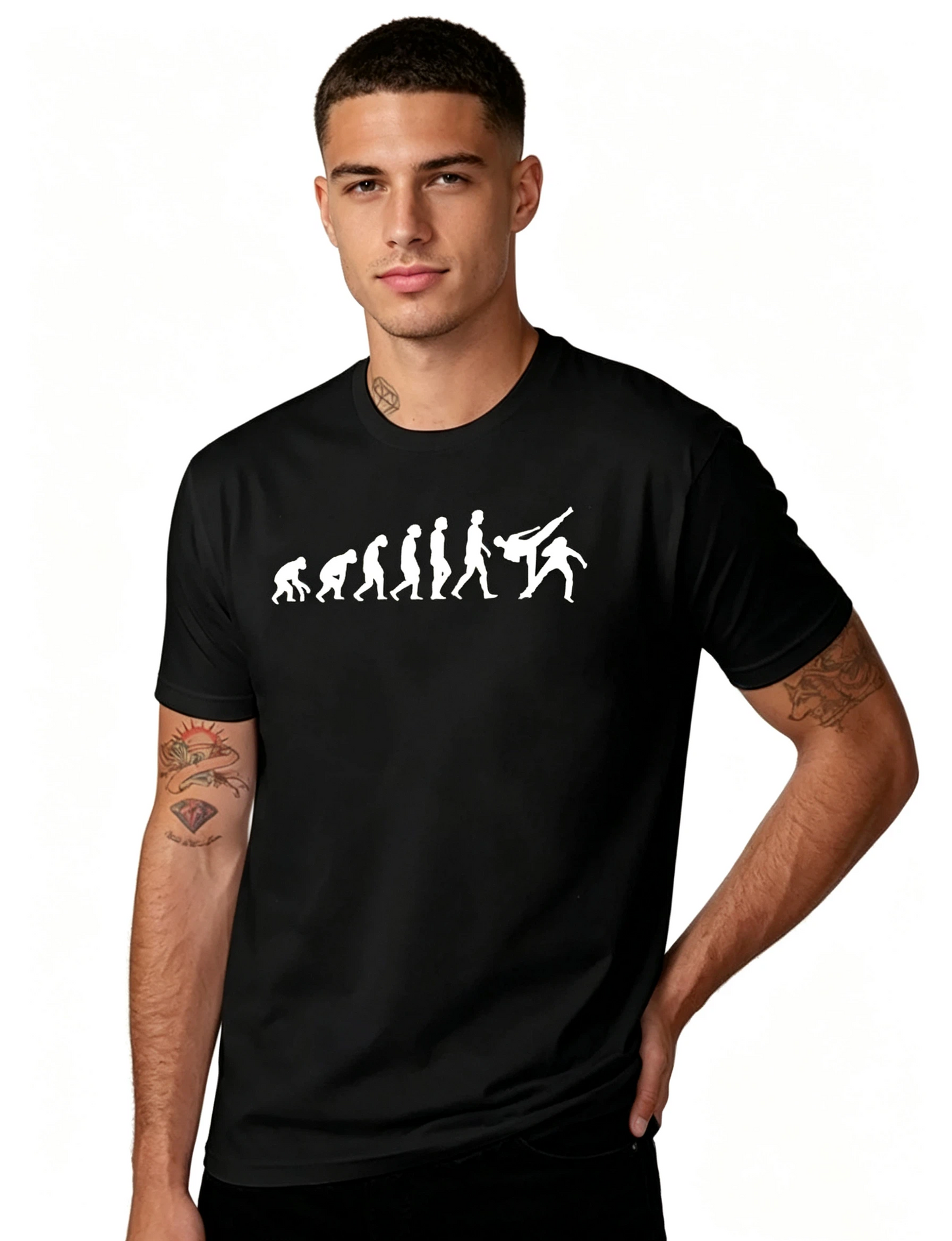 Evolution of Judo Black T-Shirt - Martial Arts Throw