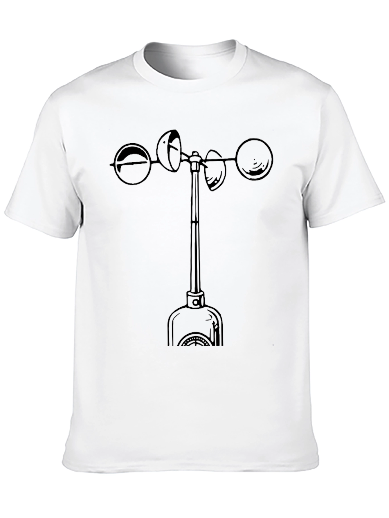 Weather Anemometer Black Graphic Tee Shirt