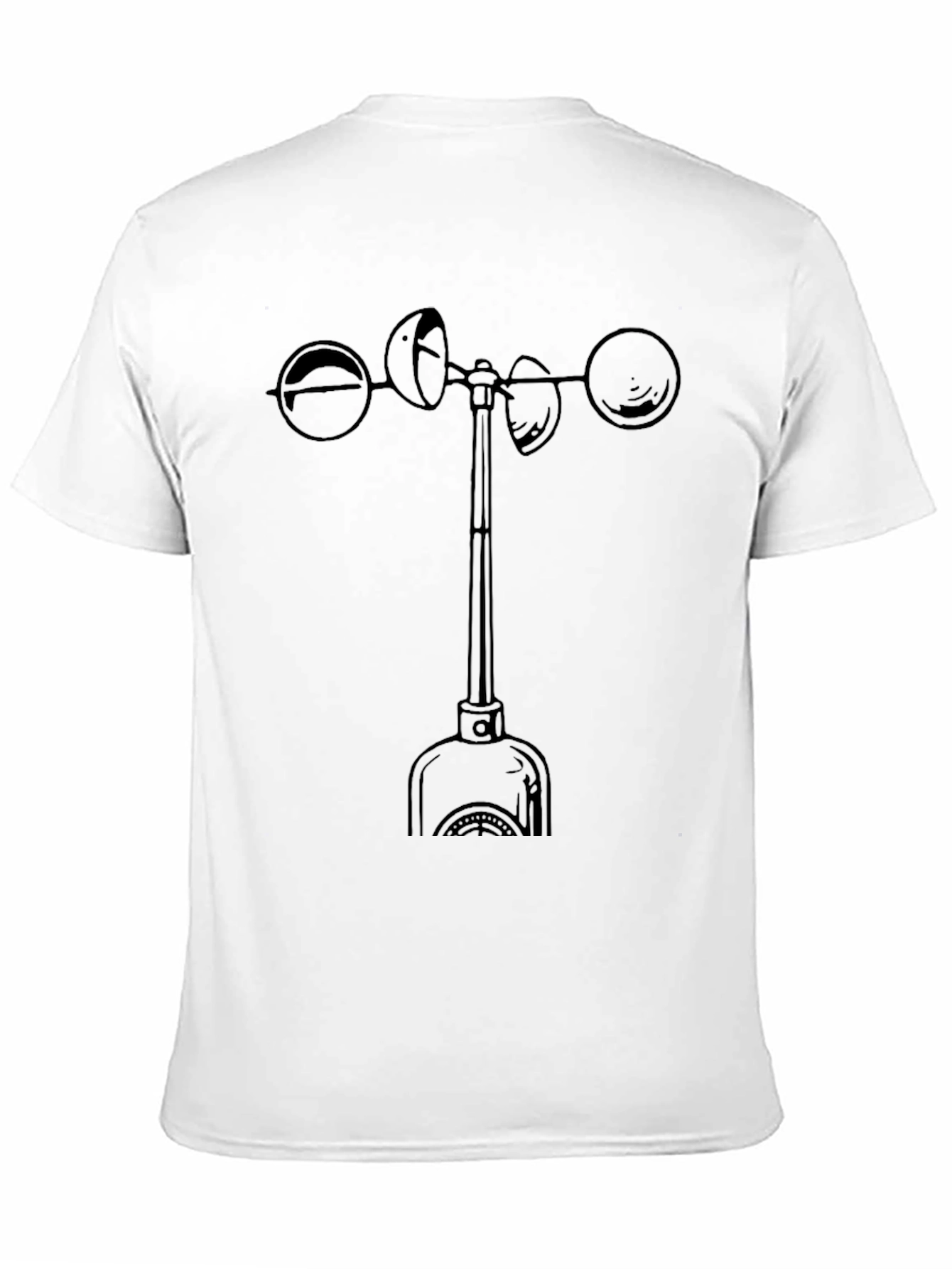 Weather Anemometer Black Graphic Tee Shirt