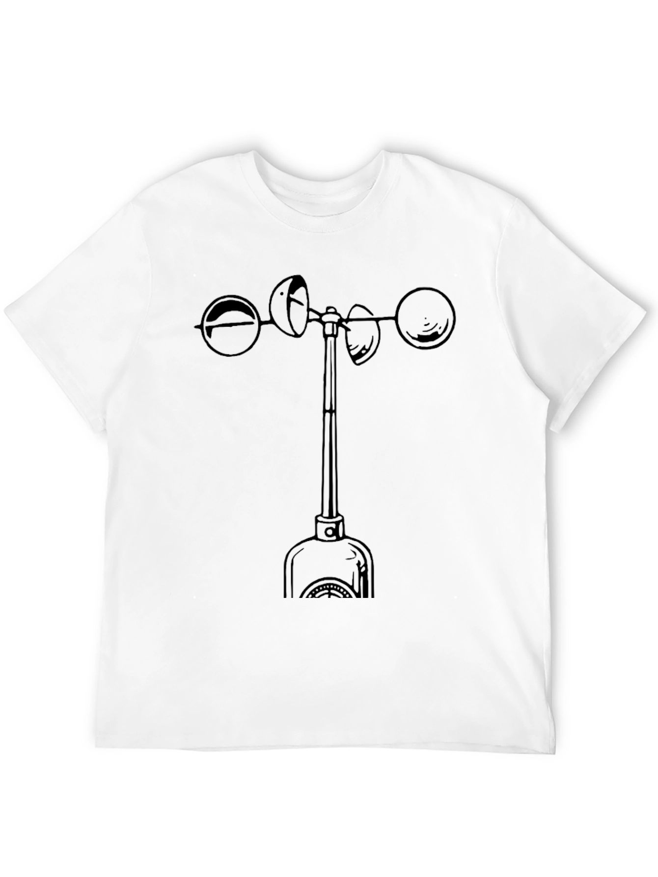 Weather Anemometer Black Graphic Tee Shirt