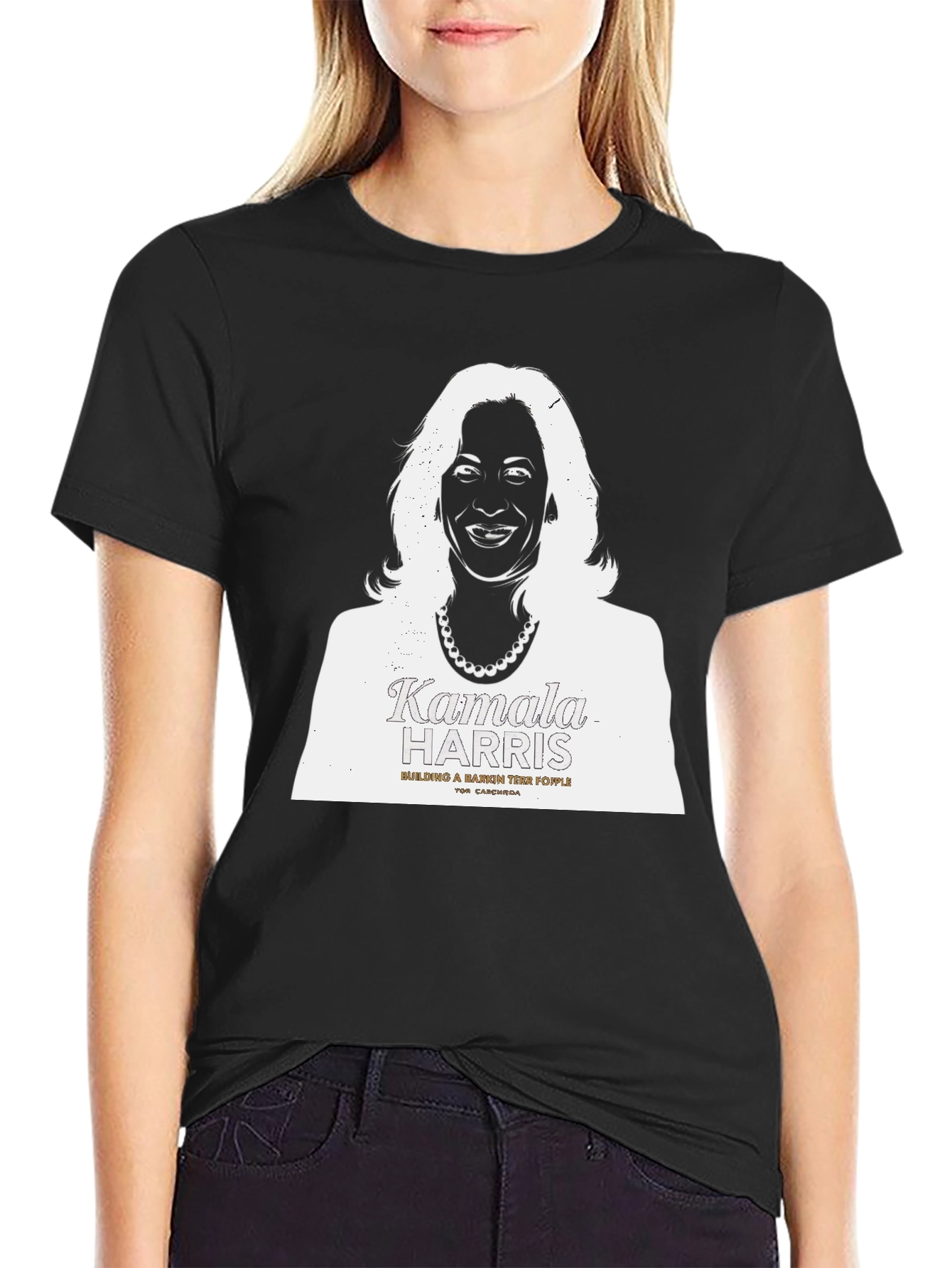 Kamala Harris Graphic Print Tee - Unisex Black T-Shirt