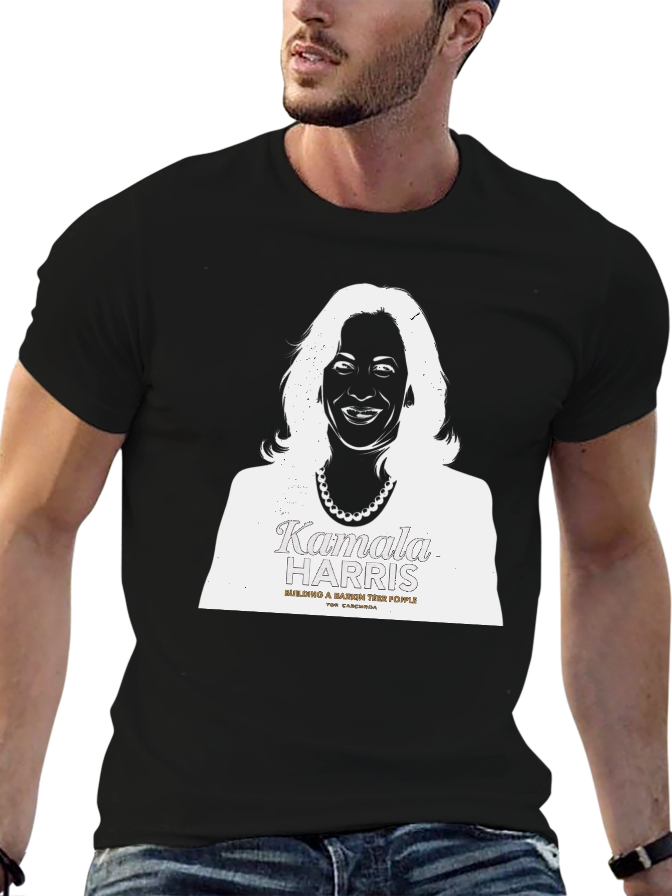 Kamala Harris Graphic Print Tee - Unisex Black T-Shirt