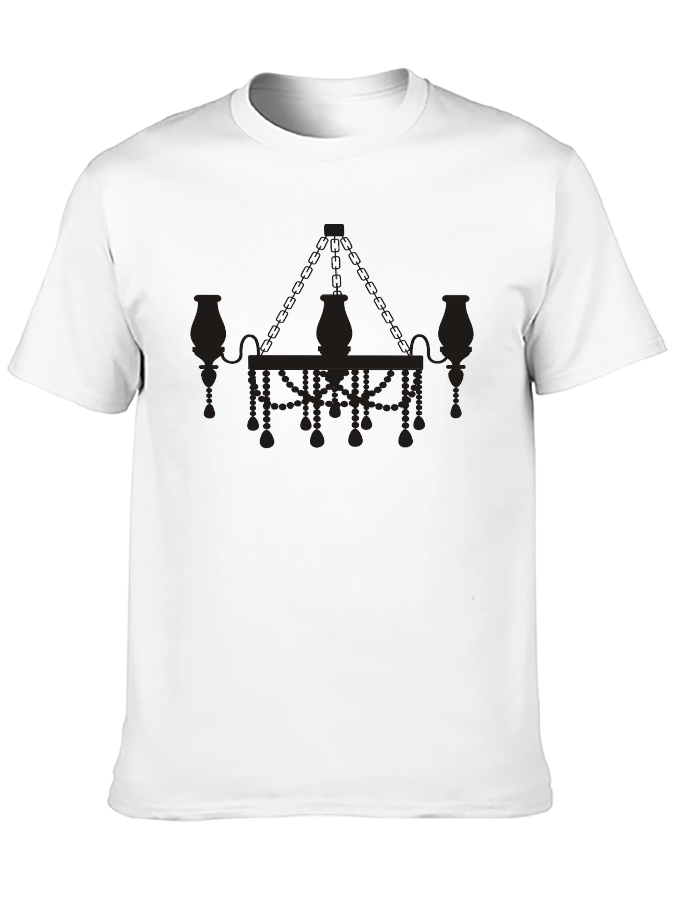 Elegant Chandelier Graphic T-Shirt - Black