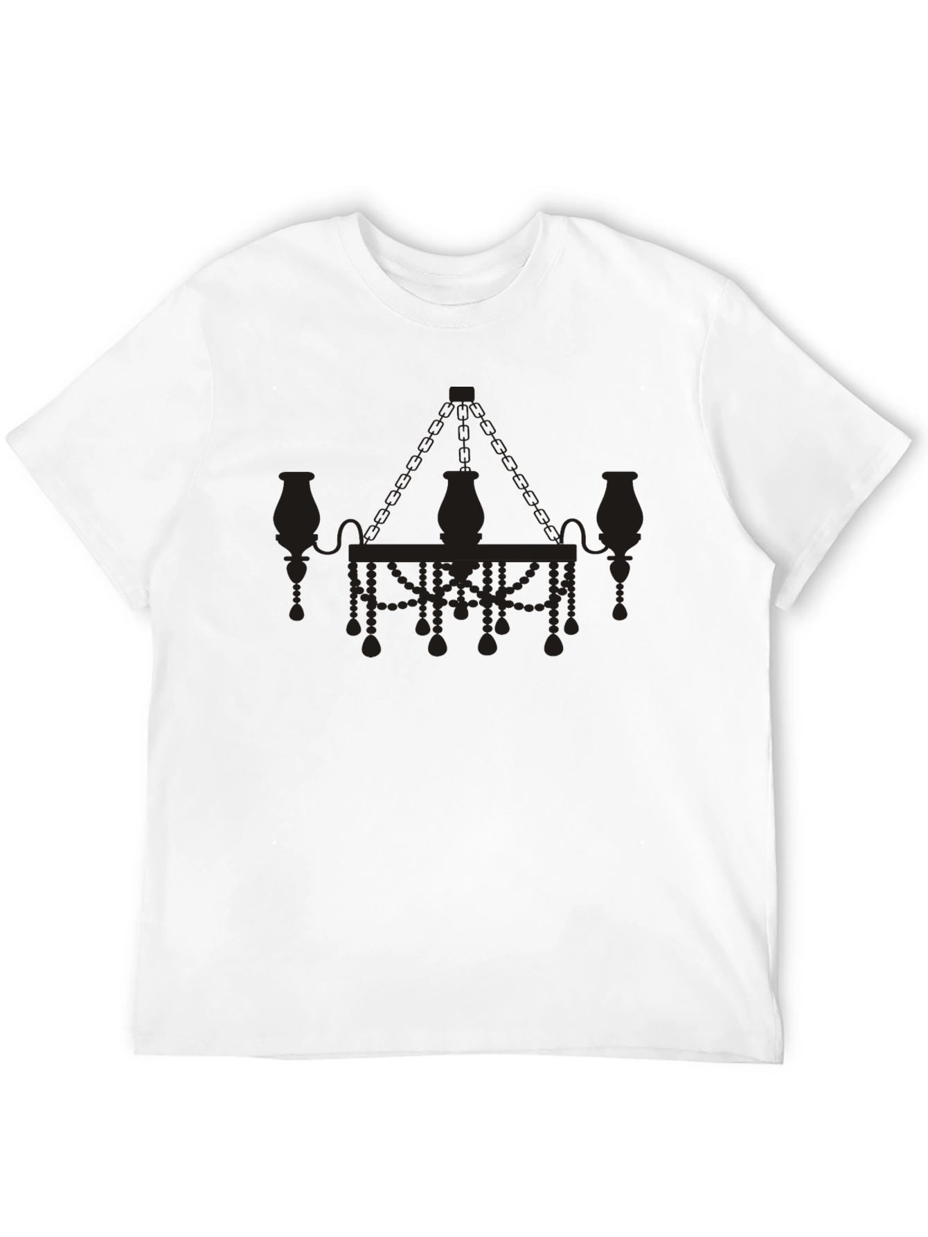 Elegant Chandelier Graphic T-Shirt - Black
